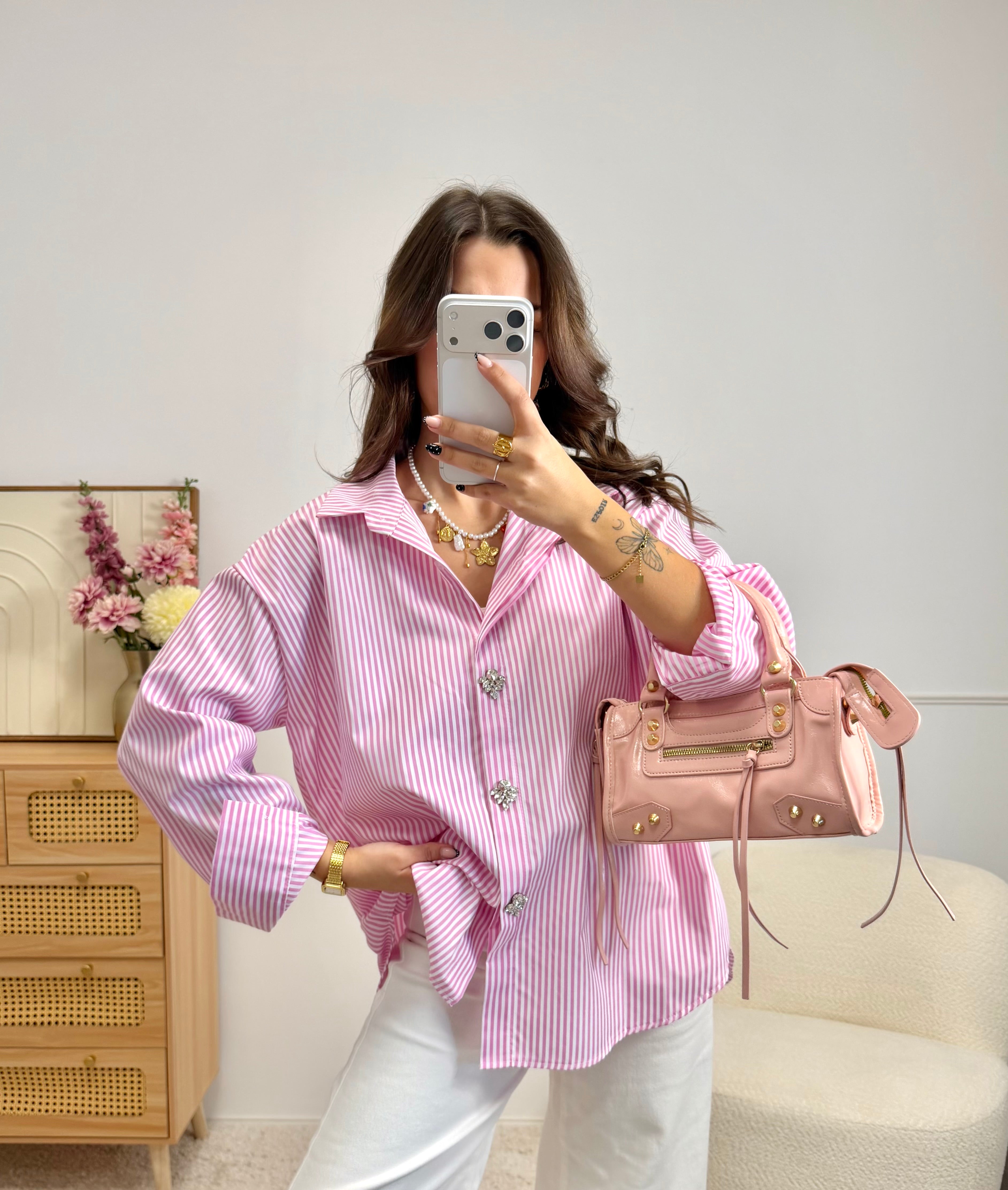 Chemise à Rayure Rose