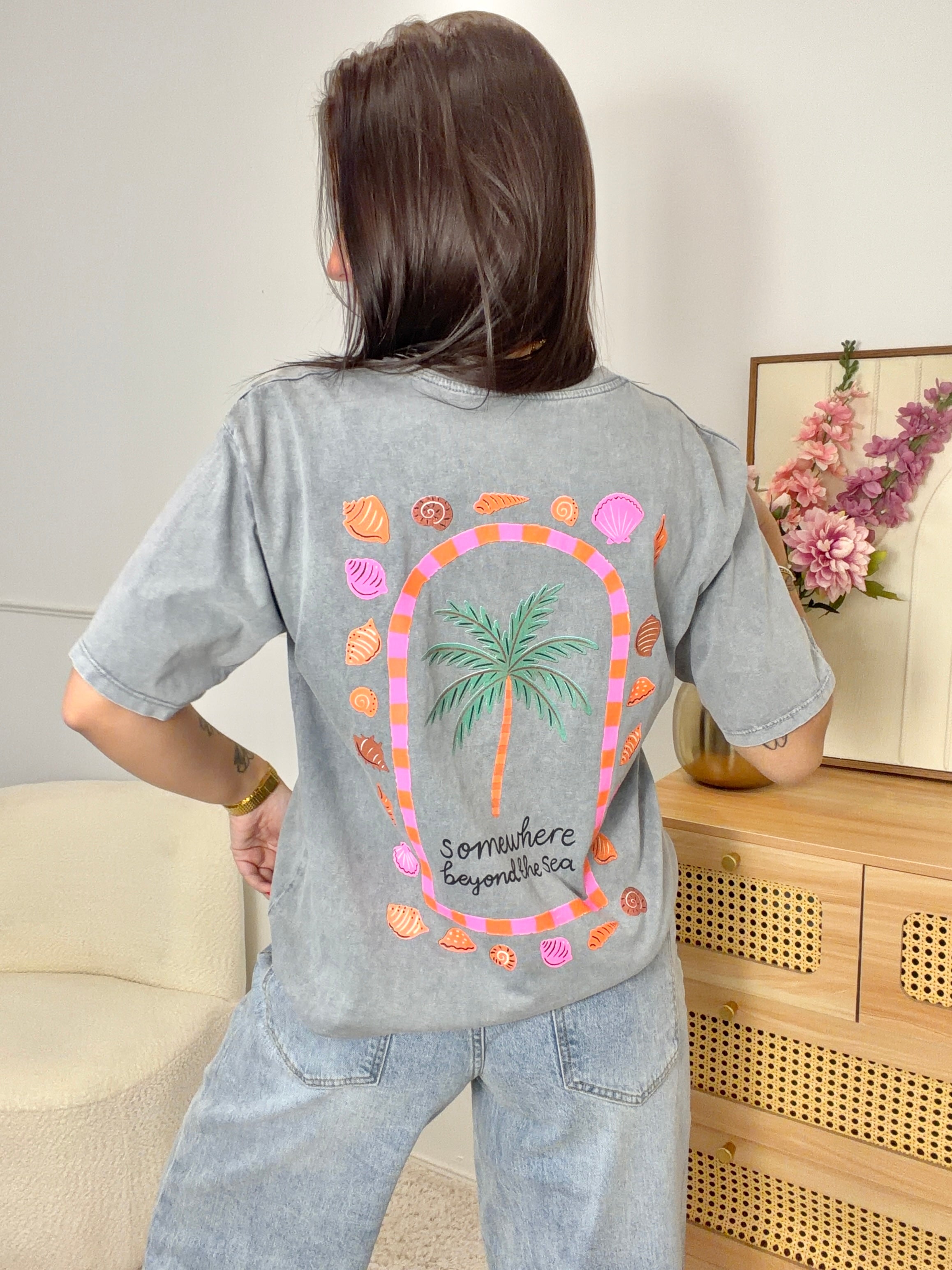 T-Shirt Palmier Gris