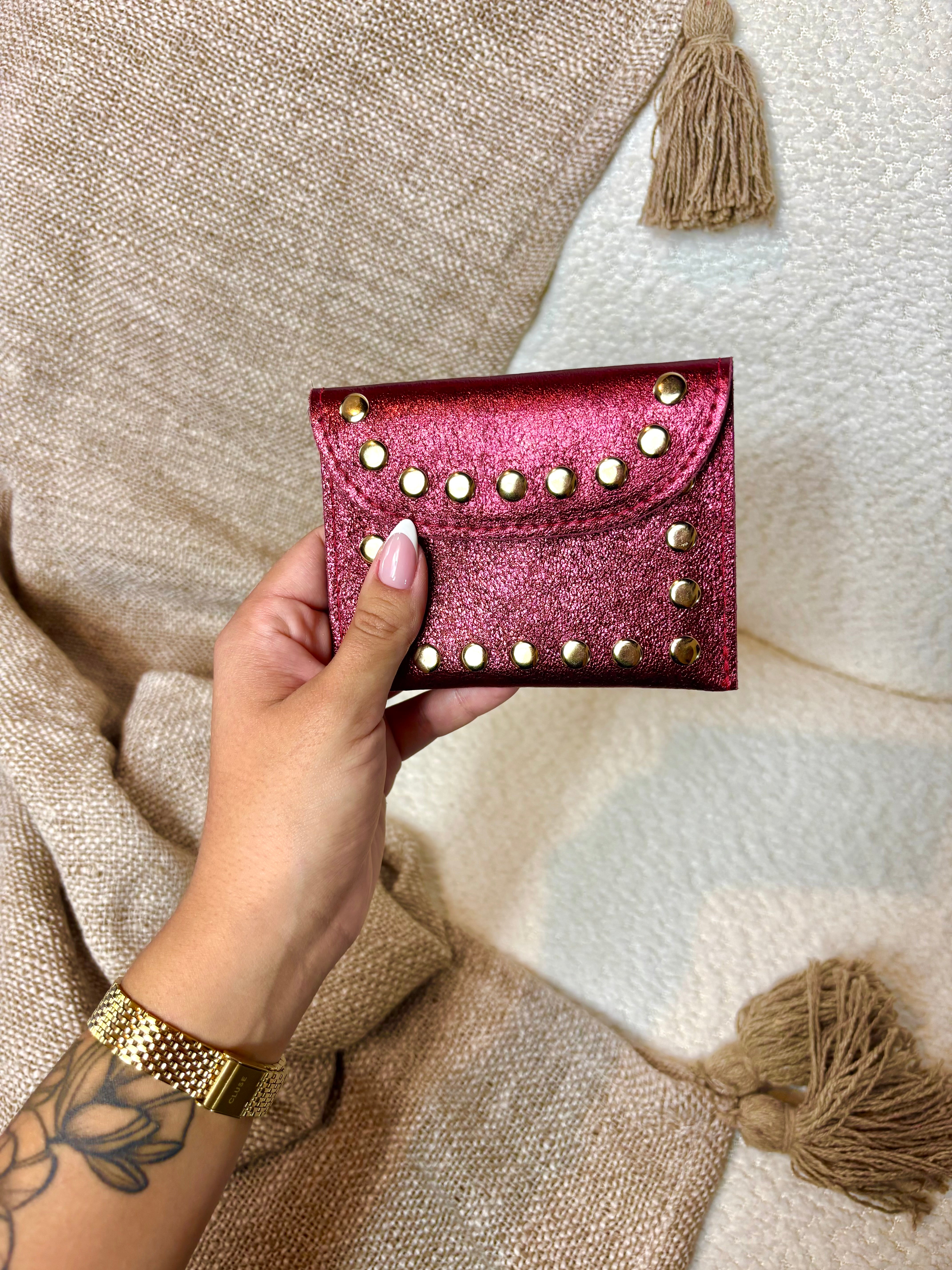 Porte Carte 100% Cuir Bordeaux