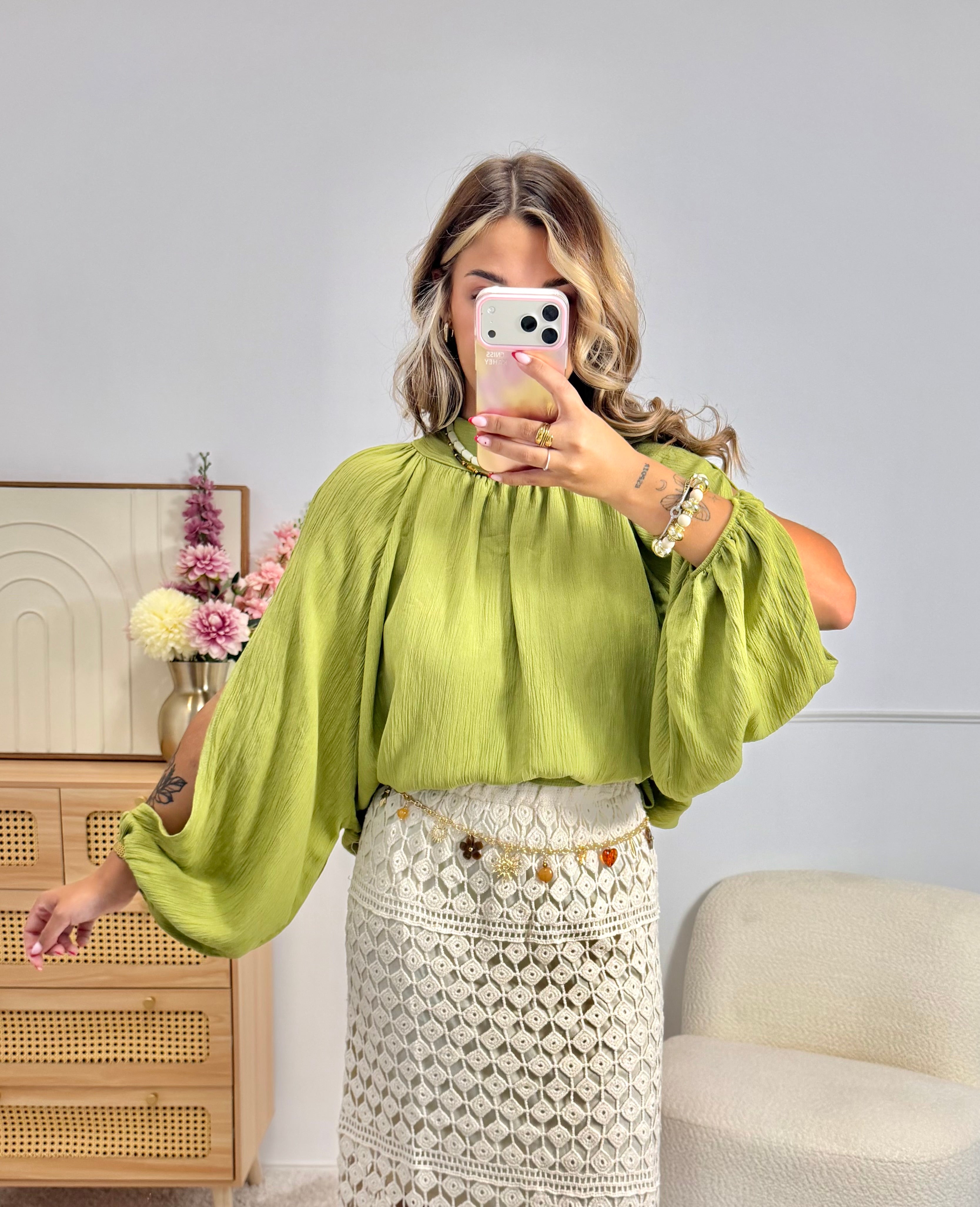 Blouse Ouverte Olive