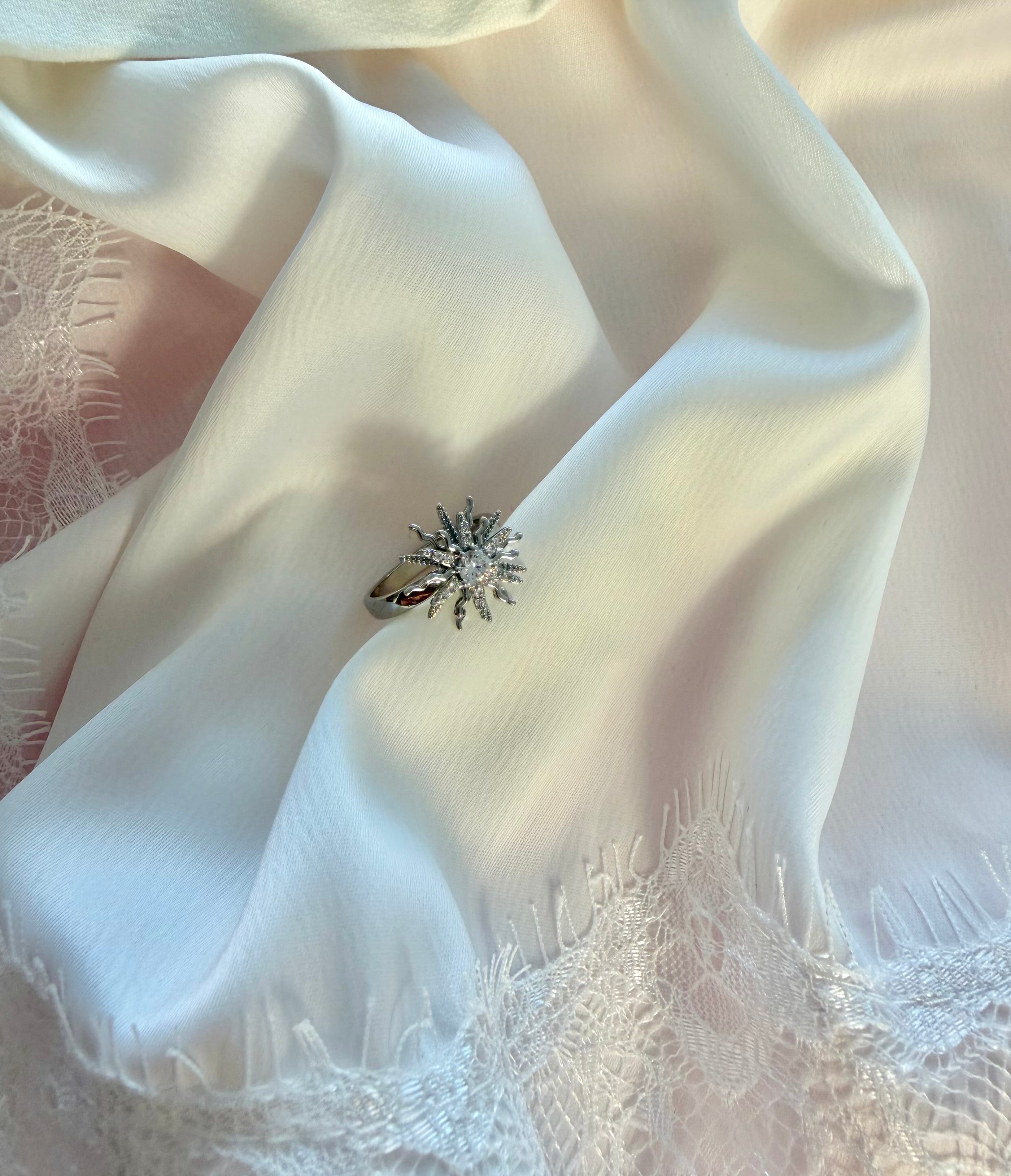 Bague Anti-Stress Soleil Argent