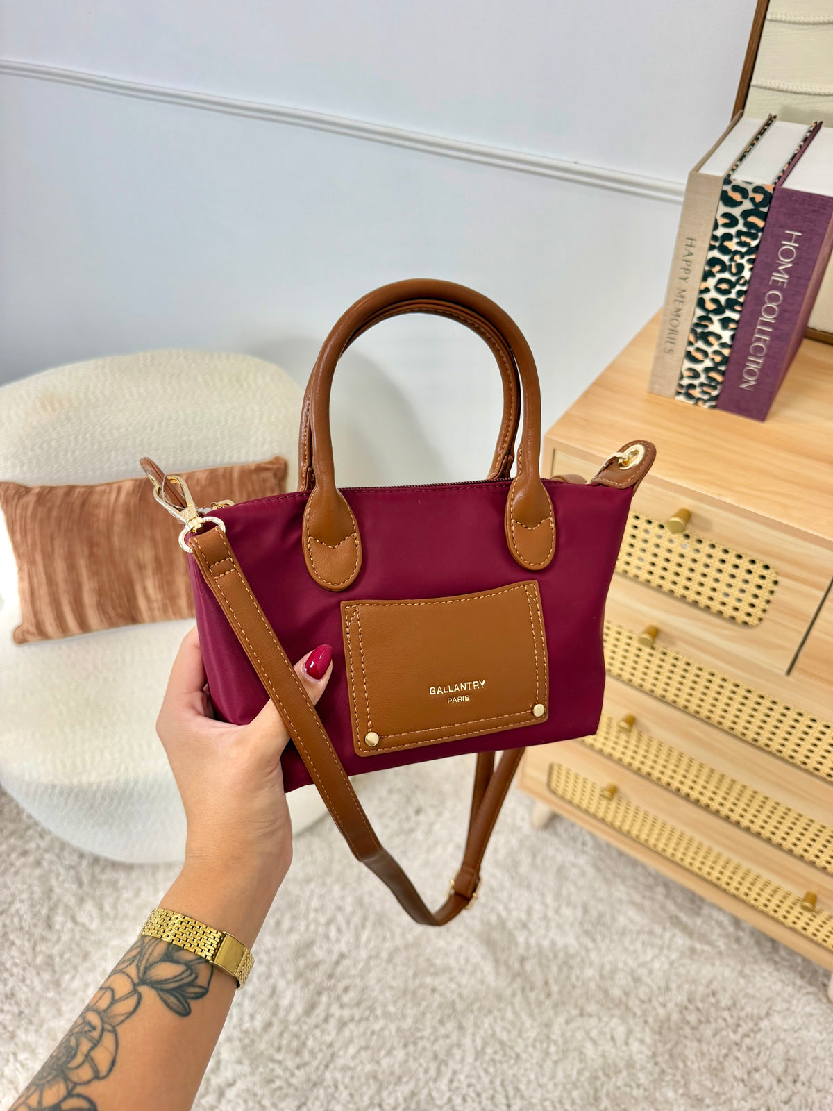Sac à main poche avant Gallantry Bordeaux