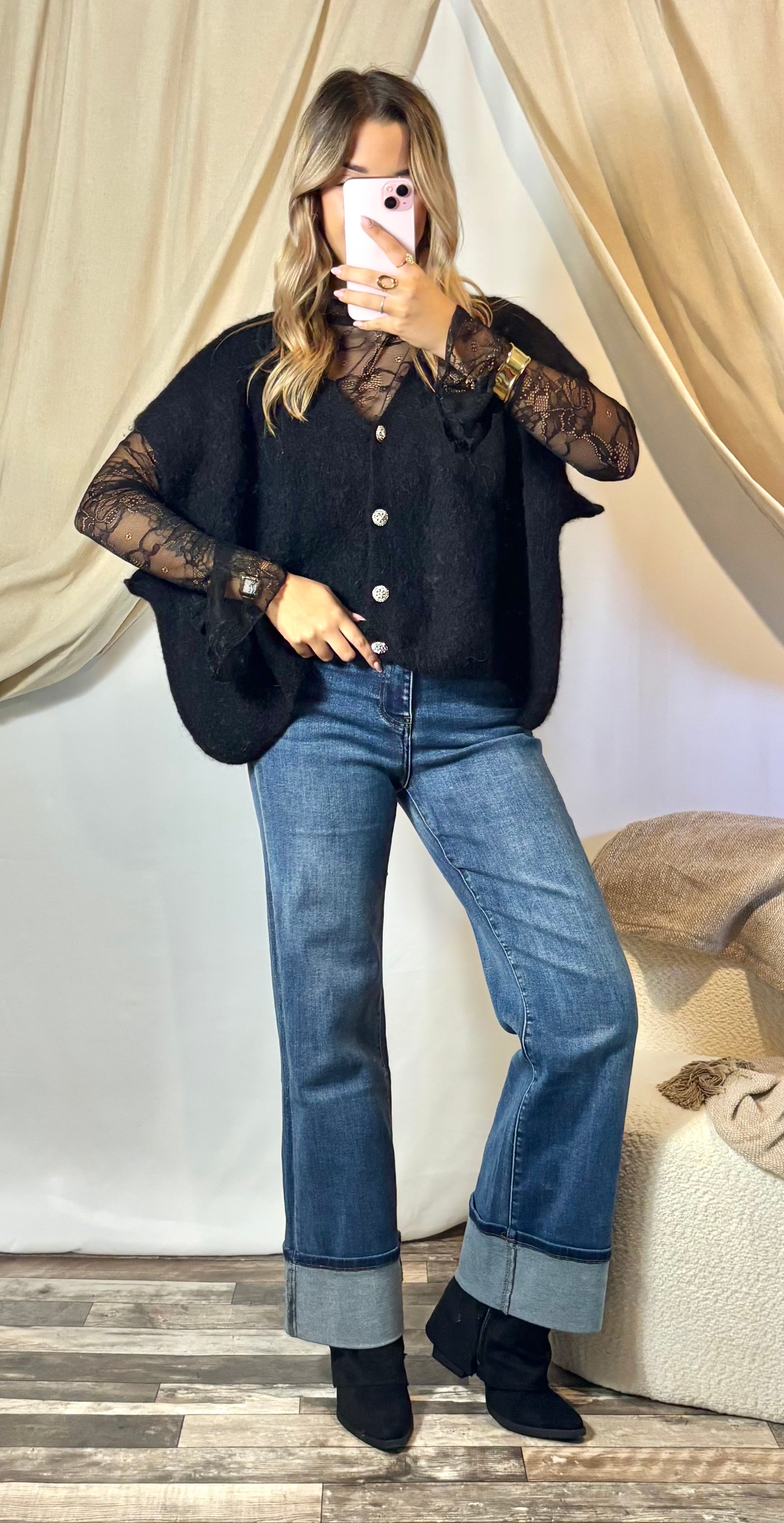 Gilet bouton strasse