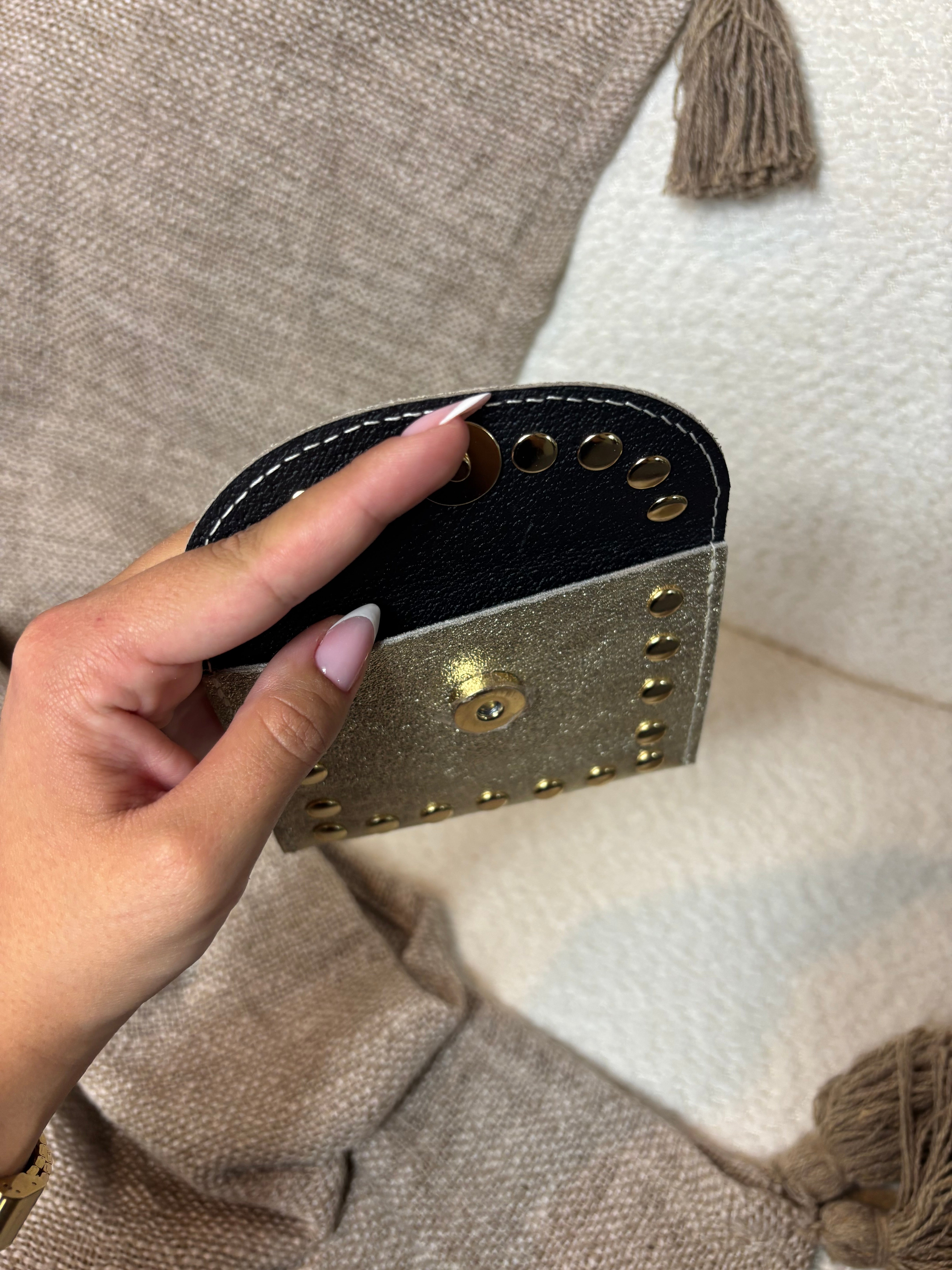 Porte Carte 100% Cuir Dorée