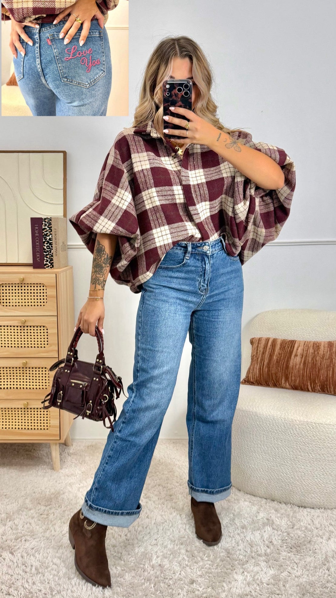 Jean Wide Leg I LOVE YOU