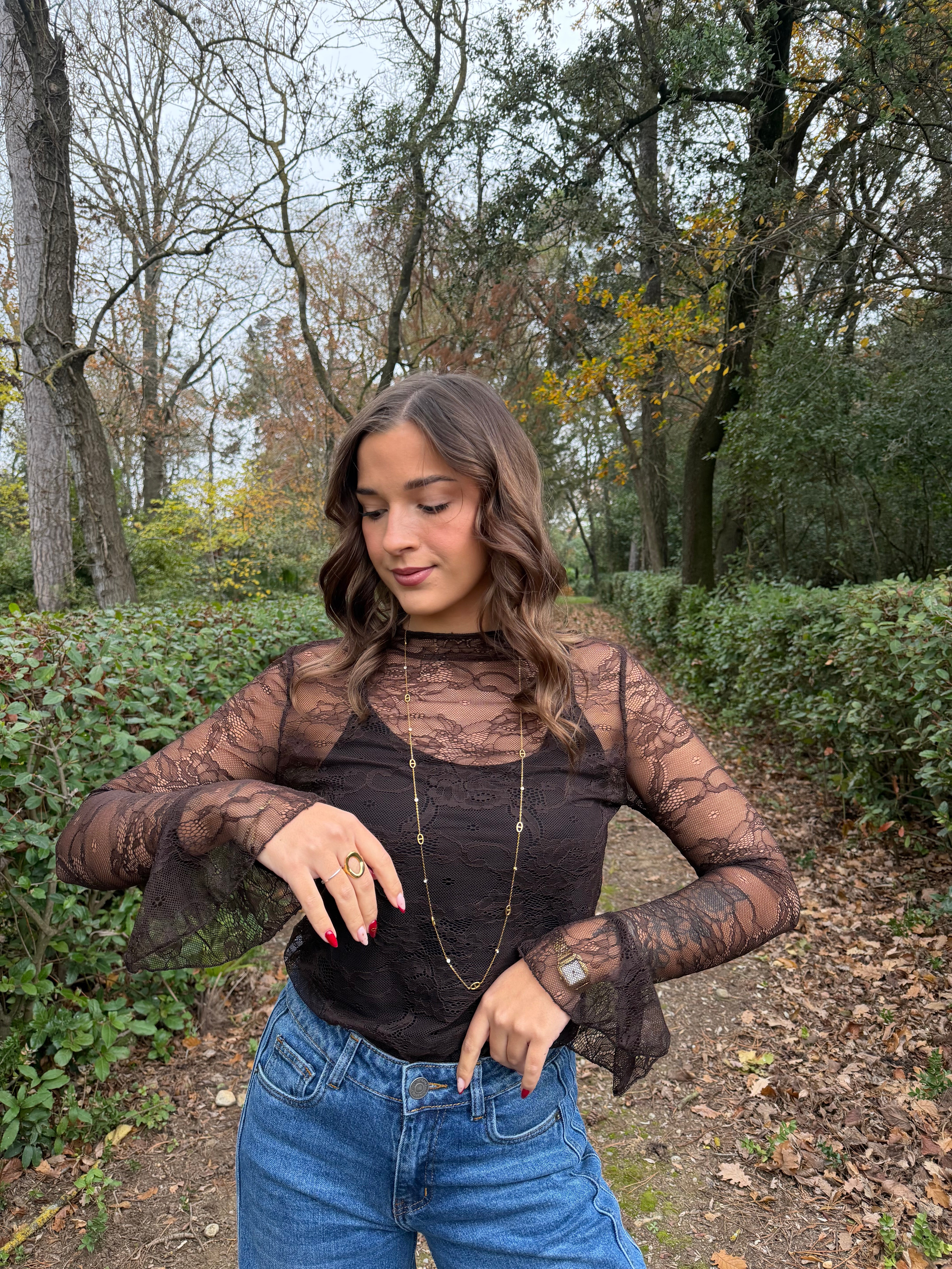 Top Dentelle Chocolat