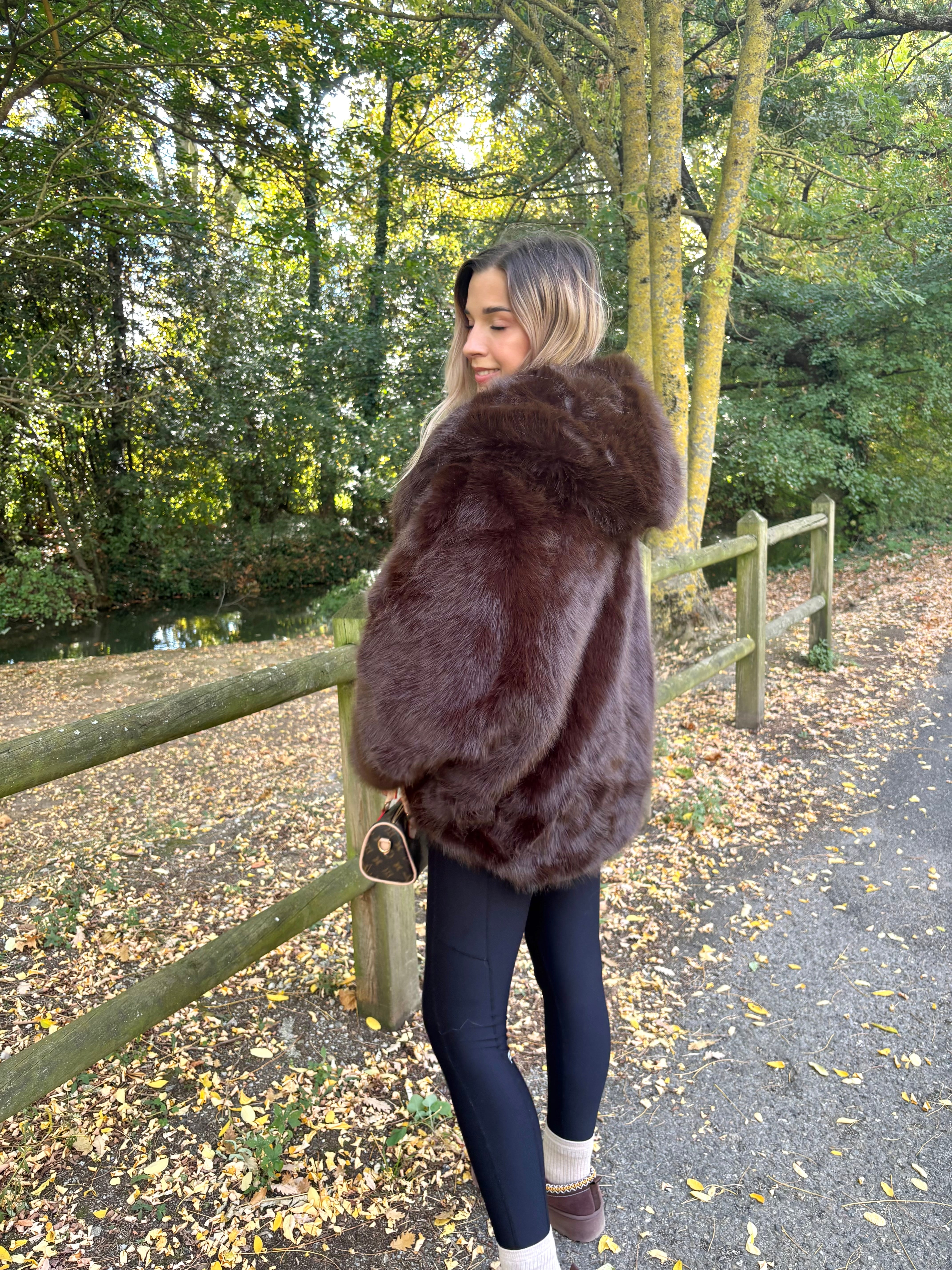 Manteaux Fourrure Chocolat