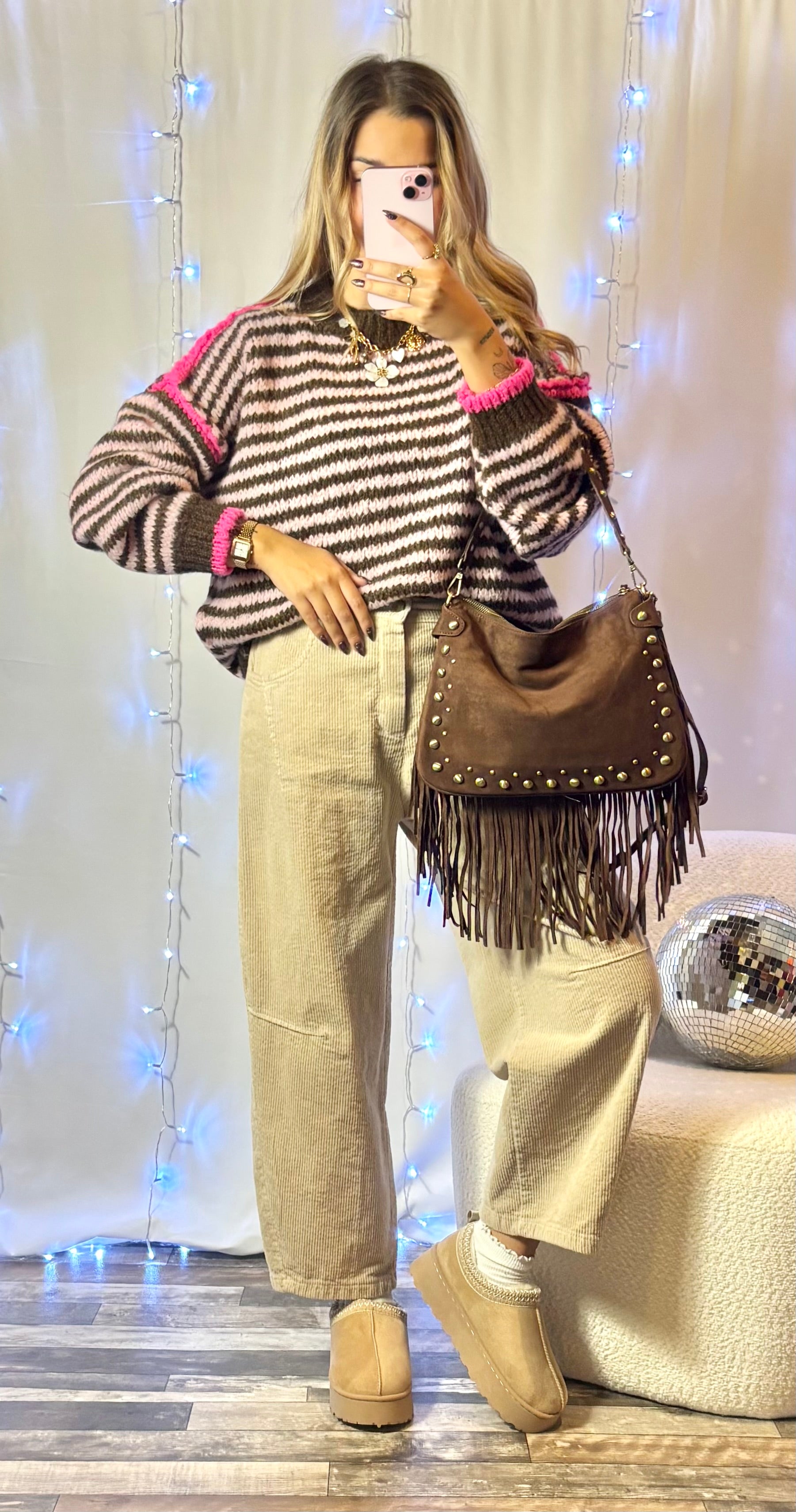 Pantalon Côtelé Crème