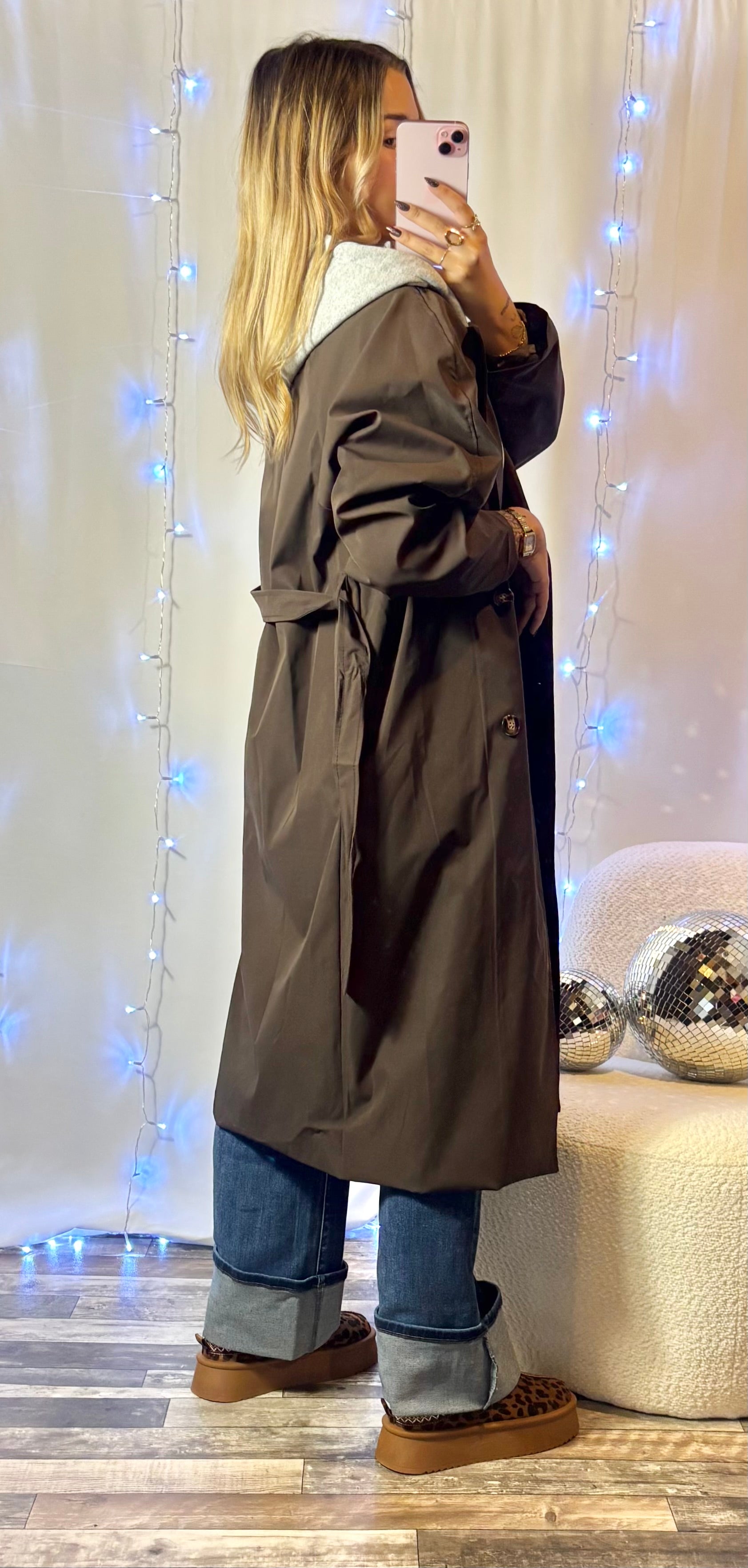 Trench Capuche Chocolat