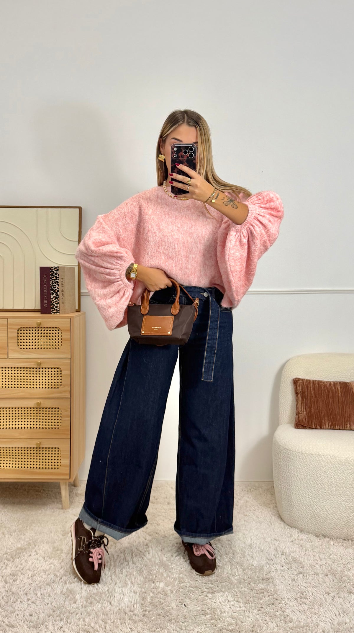 Pull manches ballon Rose