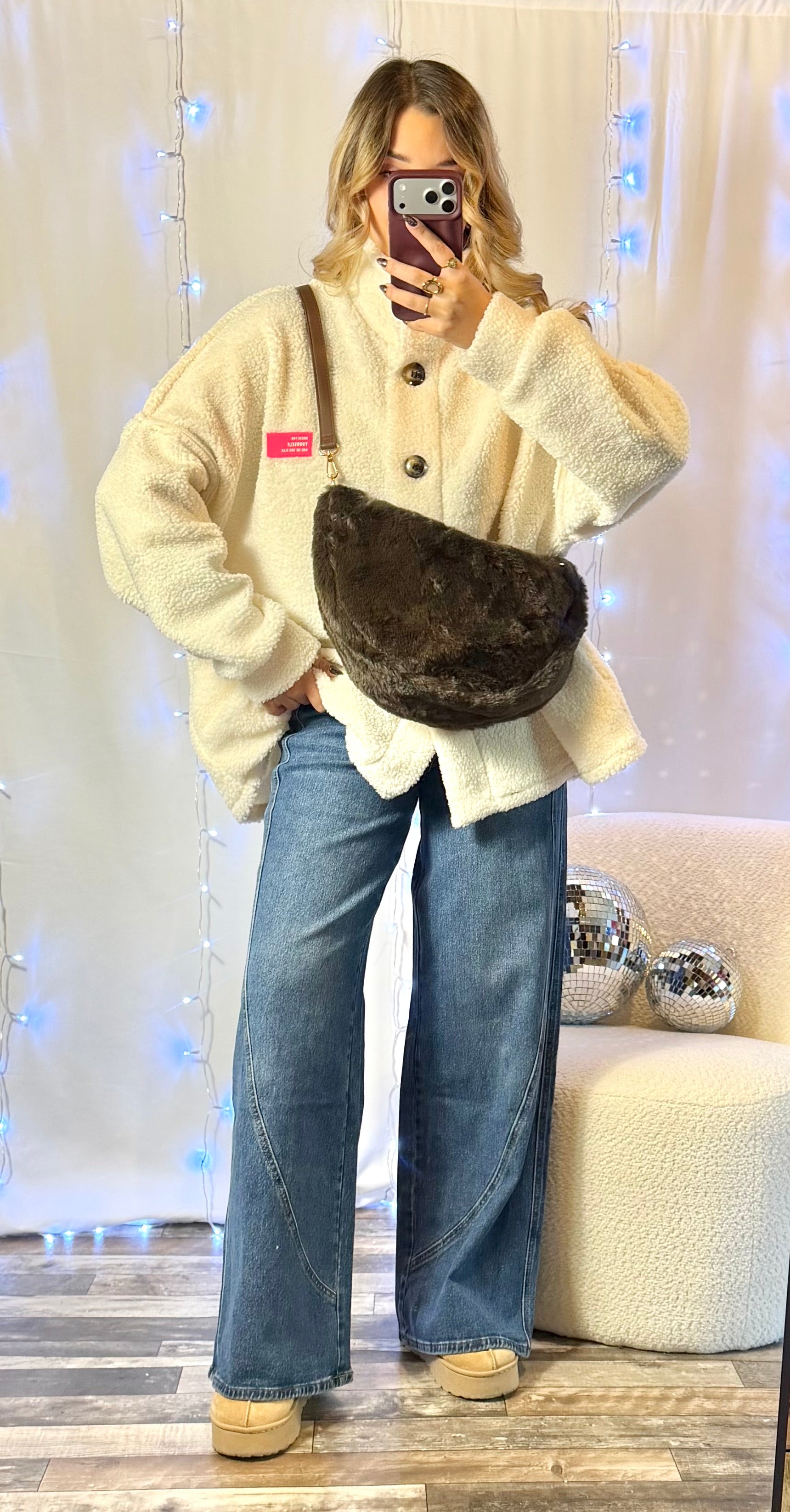 Sac Banane Fourrure Chocolat