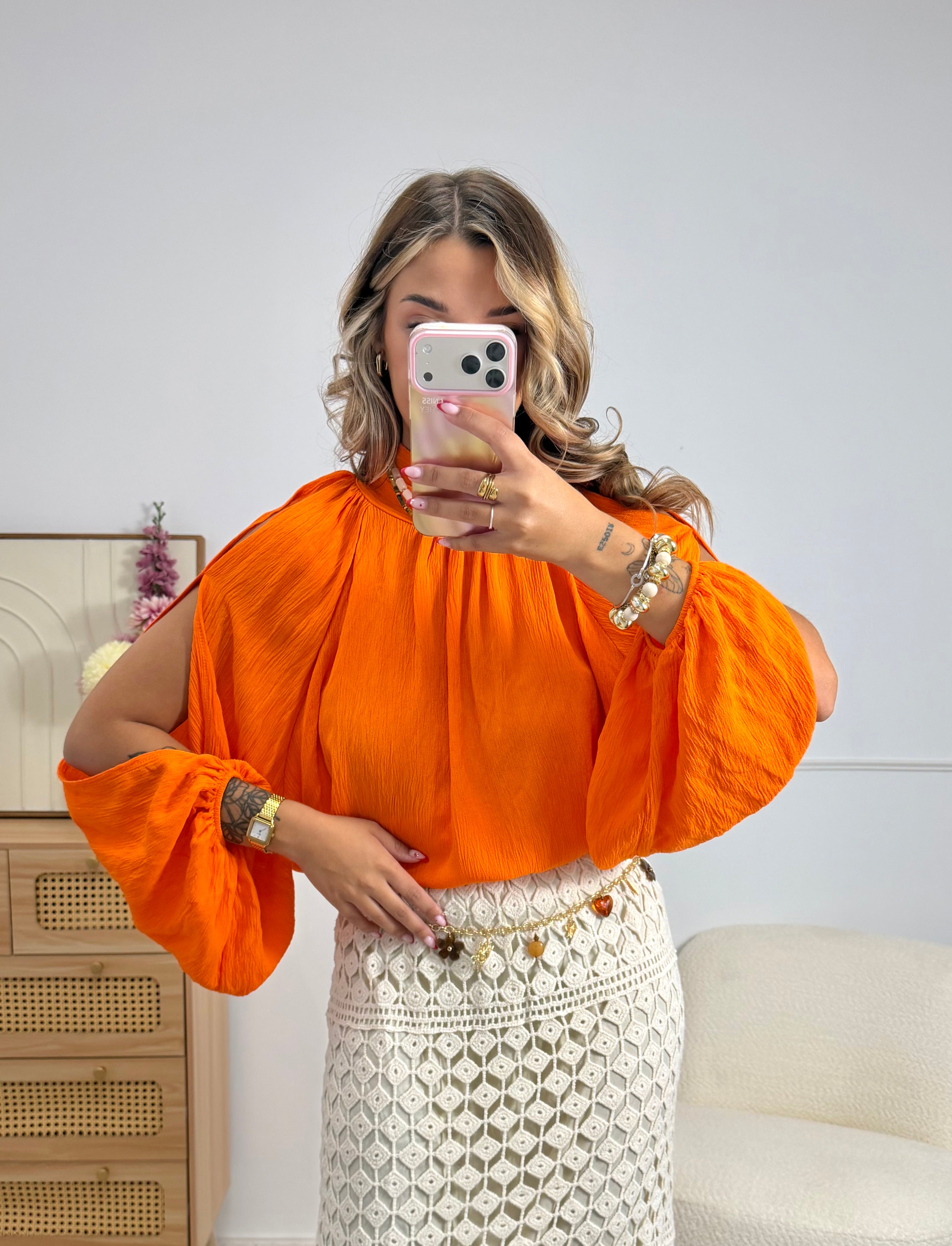 Blouse Ouverte Orange