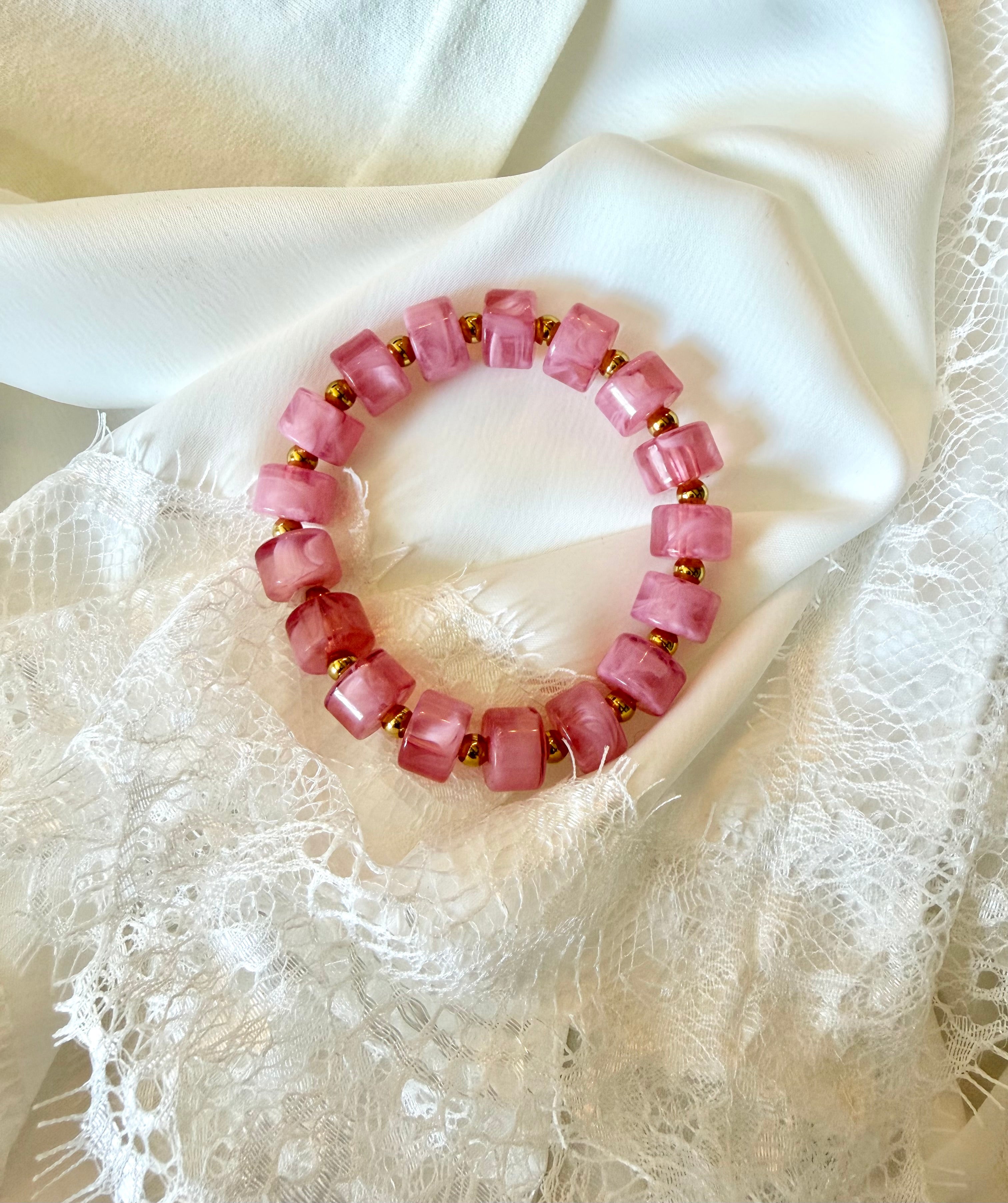 Bracelet Résine Rose