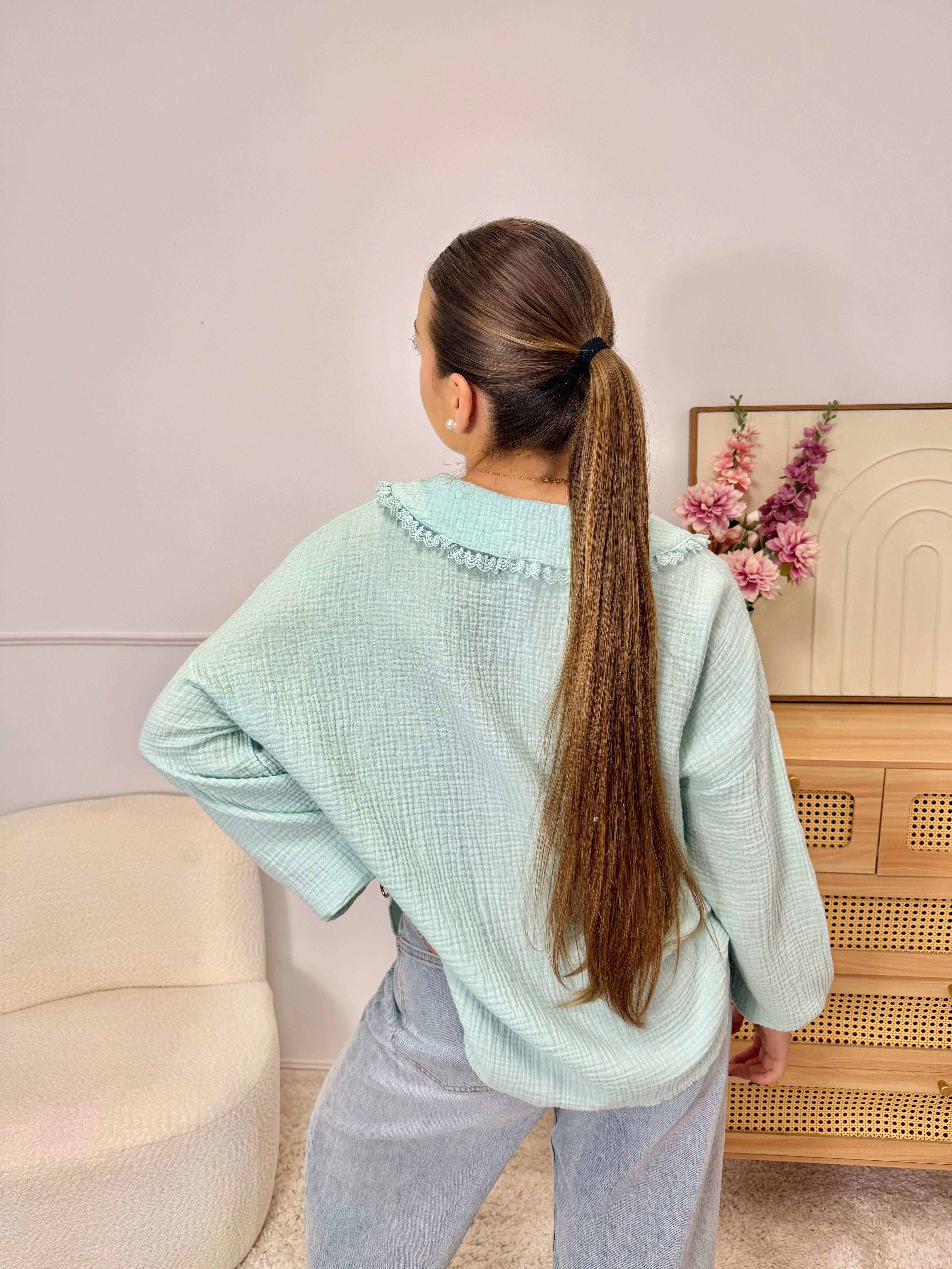 Chemise 100%Coton Vert D’eau