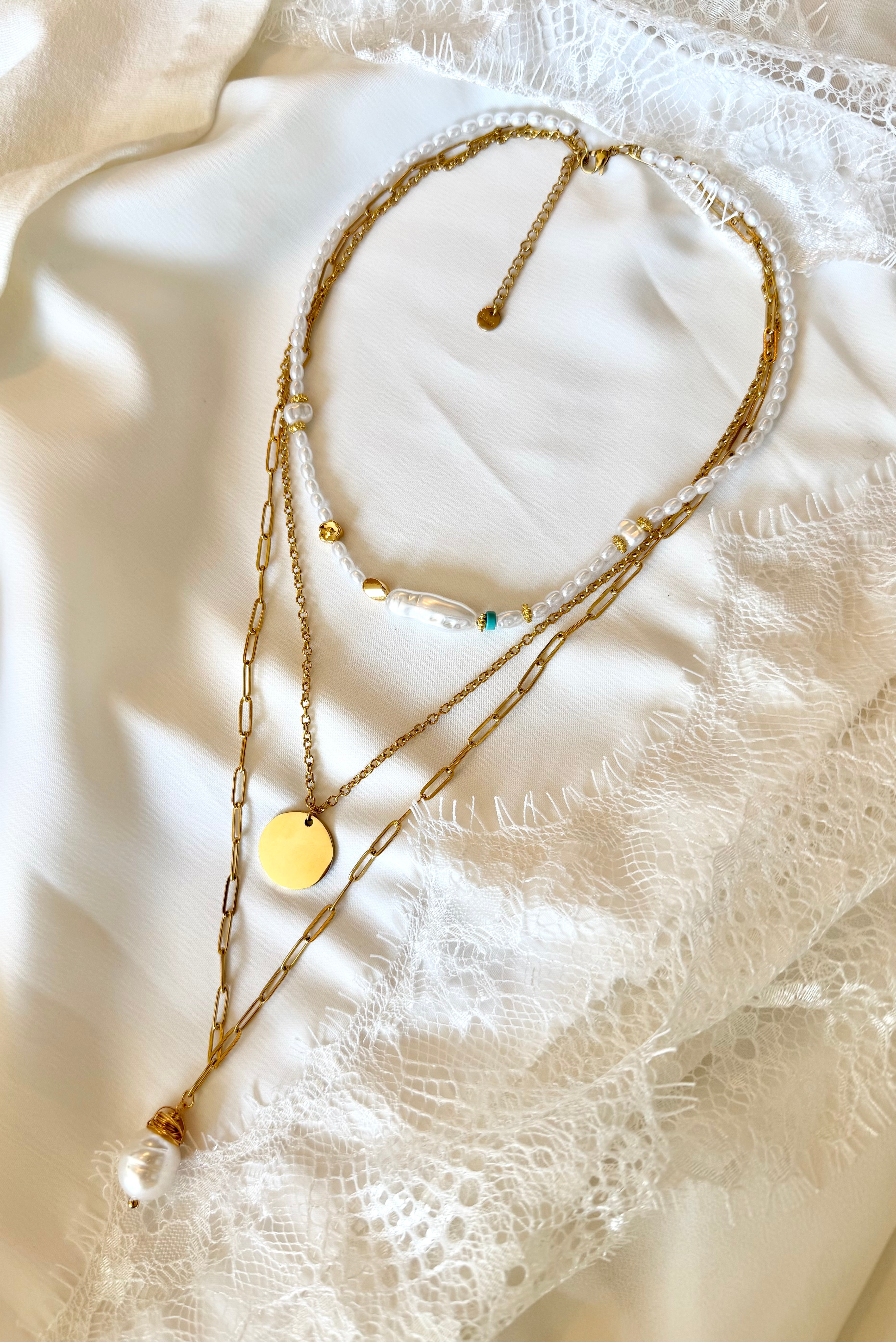 Collier 3 Rangs Perles