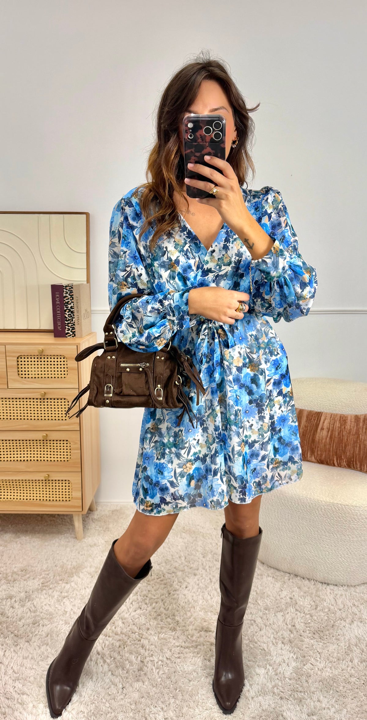 Robe Fleurie Bleu