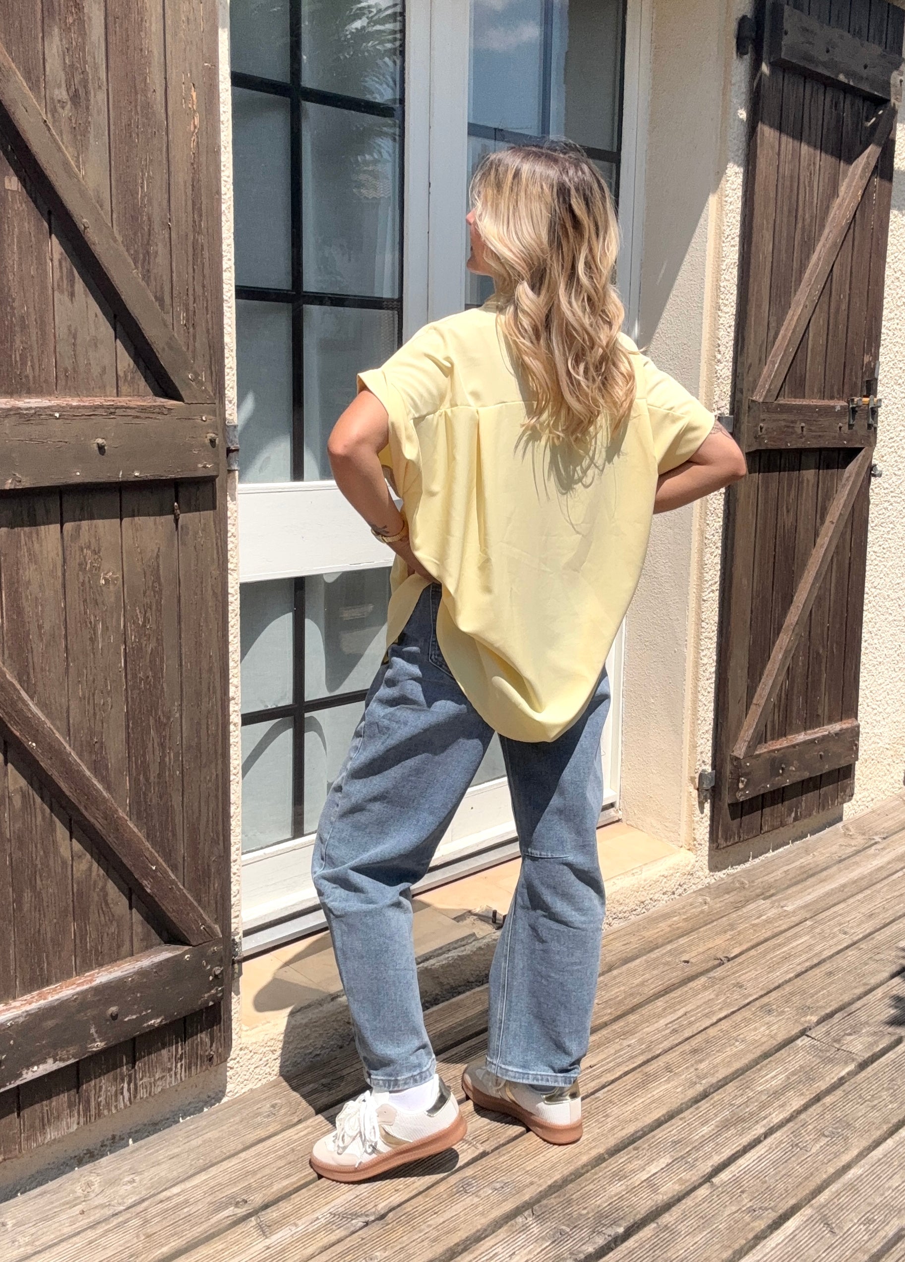 Chemise avec Broches Jaune