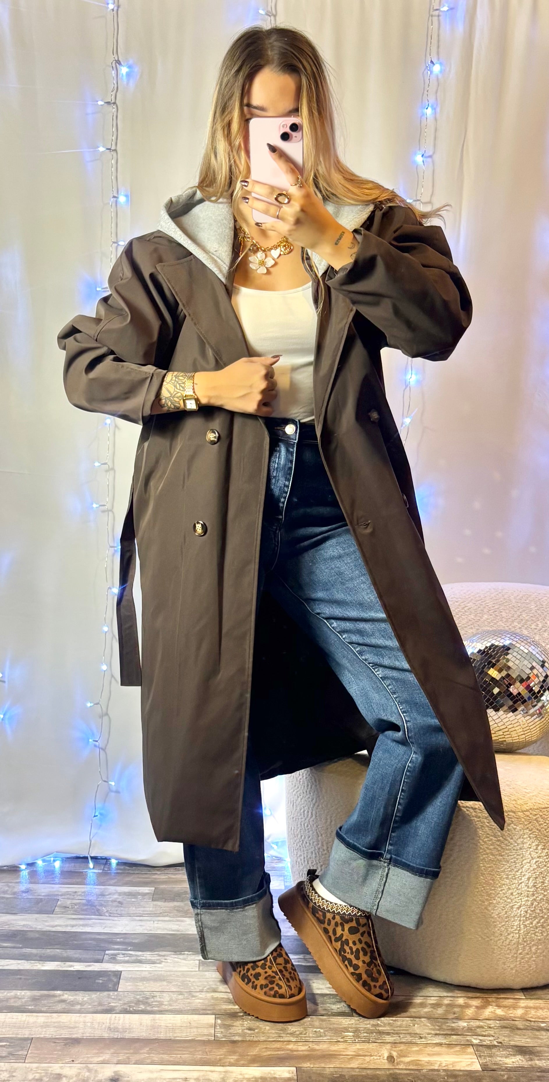 Trench Capuche Chocolat