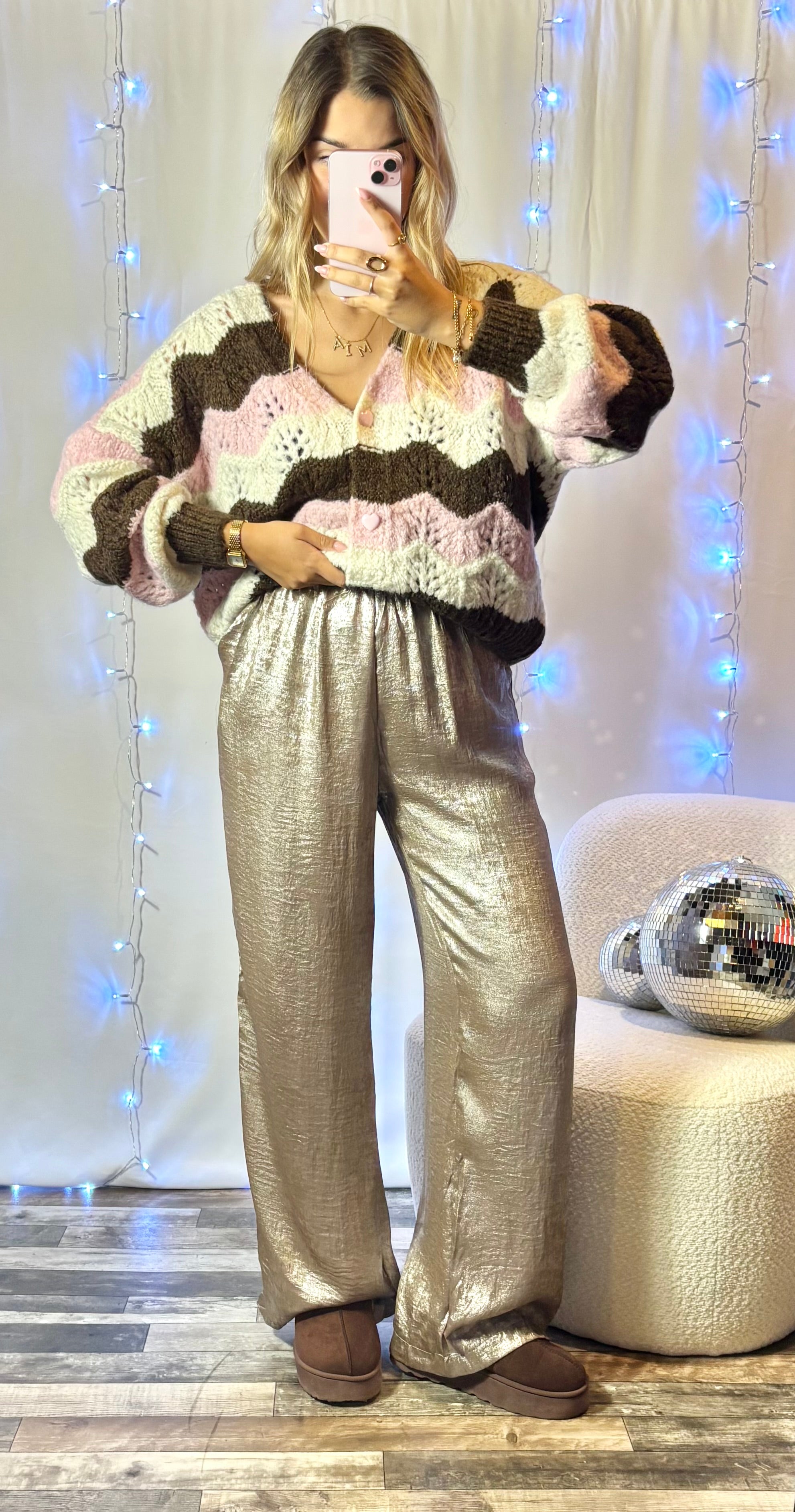 Gilet Rayé Rose&Chocolat