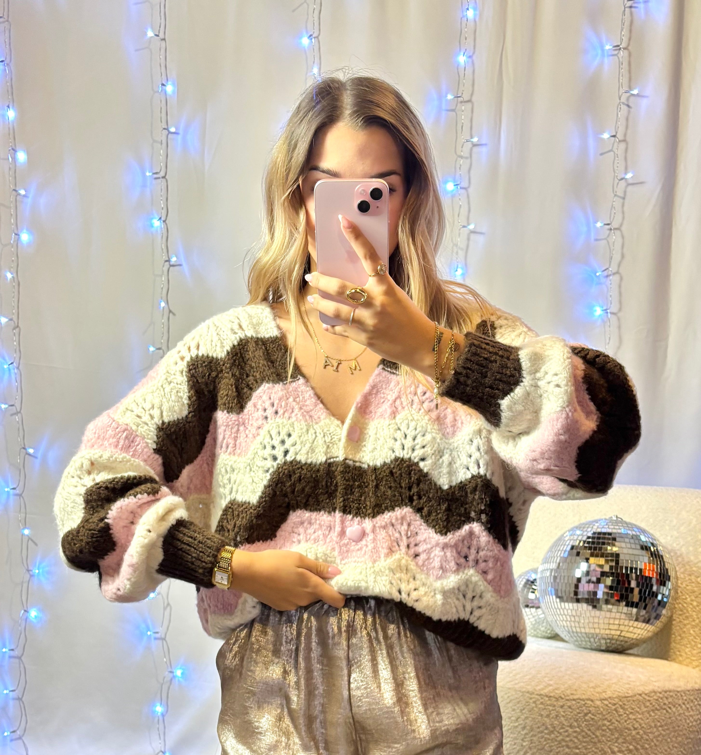 Gilet Rayé Rose&Chocolat