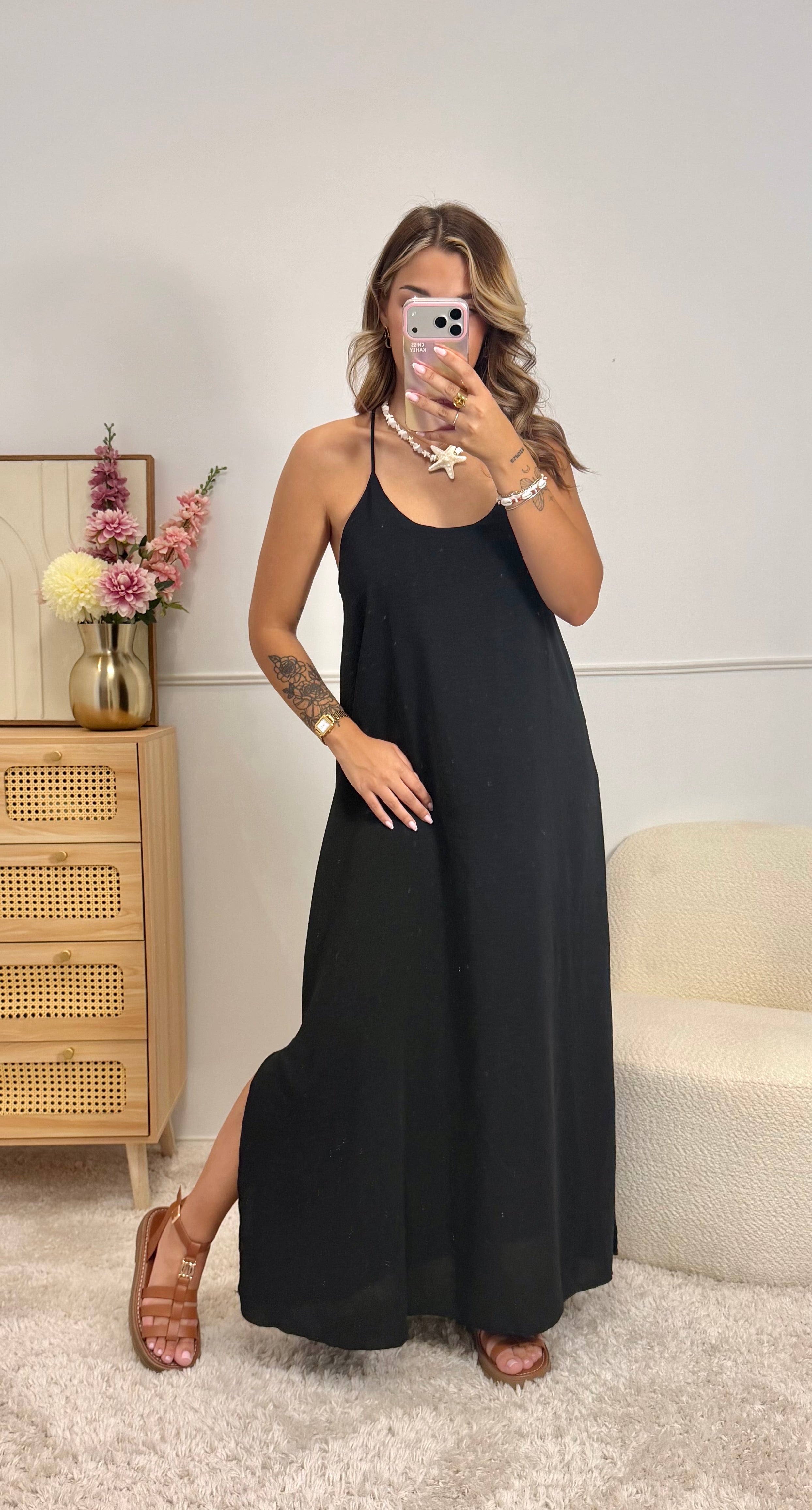 Robe Bretelle Croisé noir