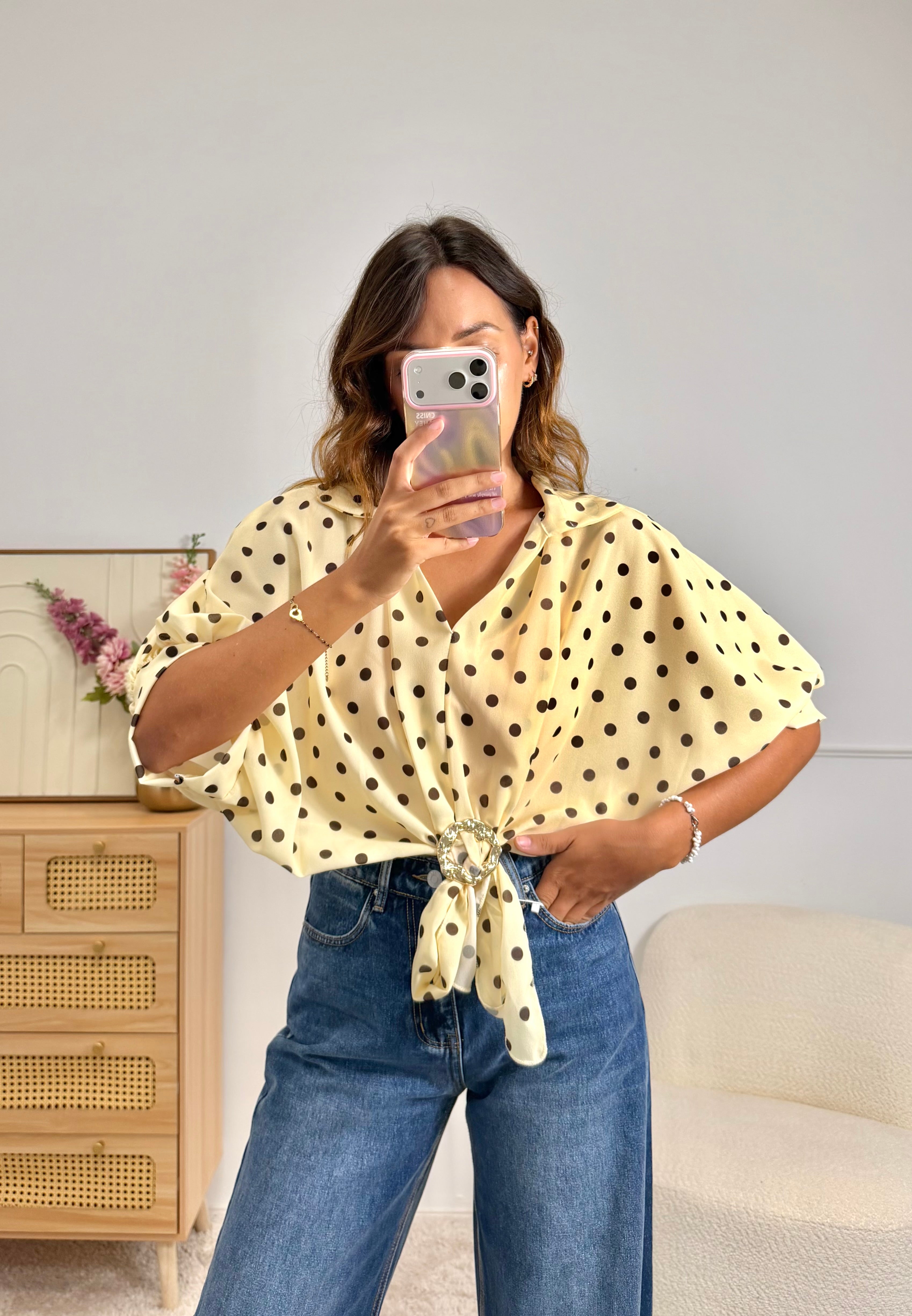 Blouse Pois & Bijoux jaune