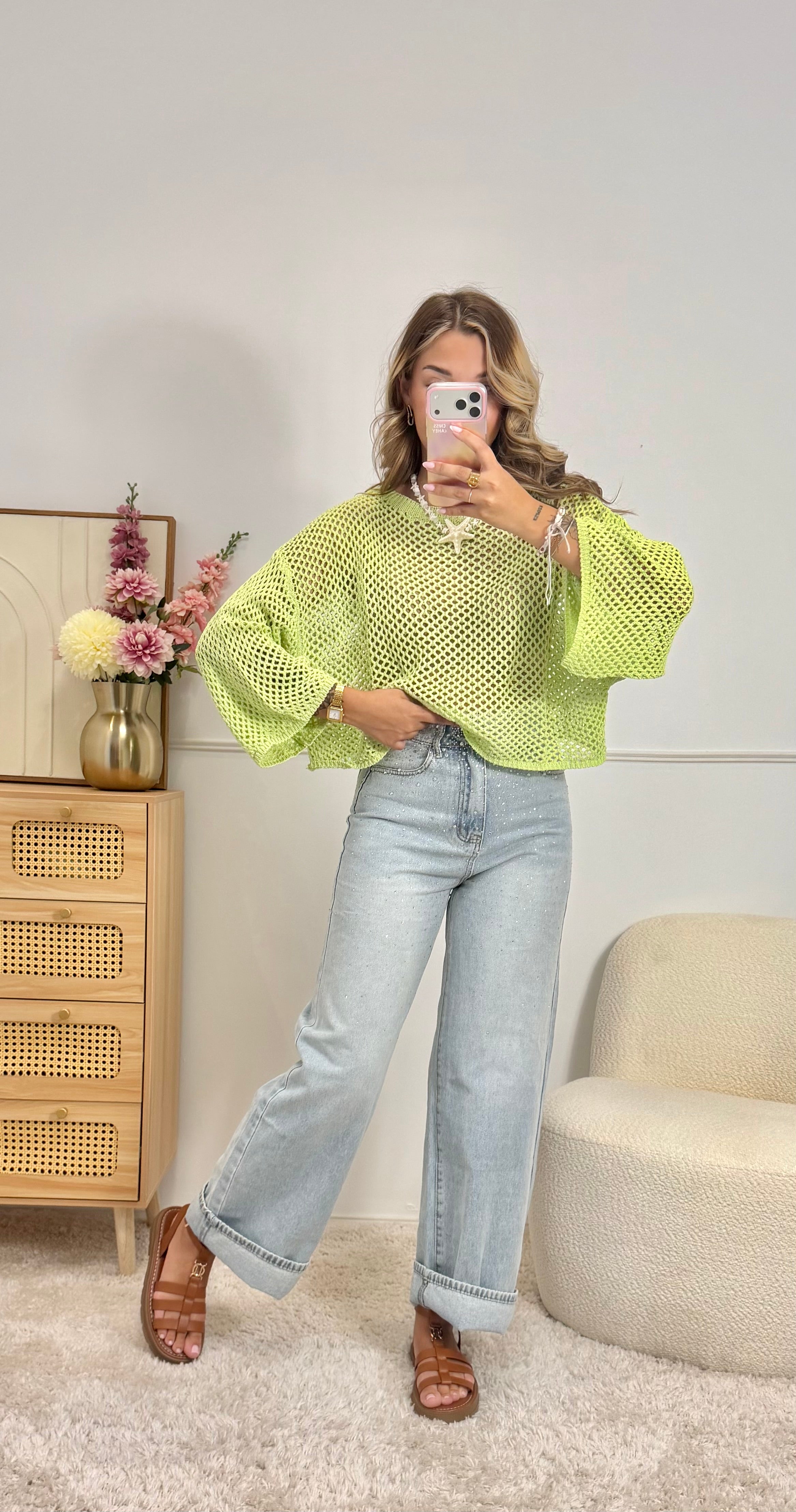 Top Crochet Vert