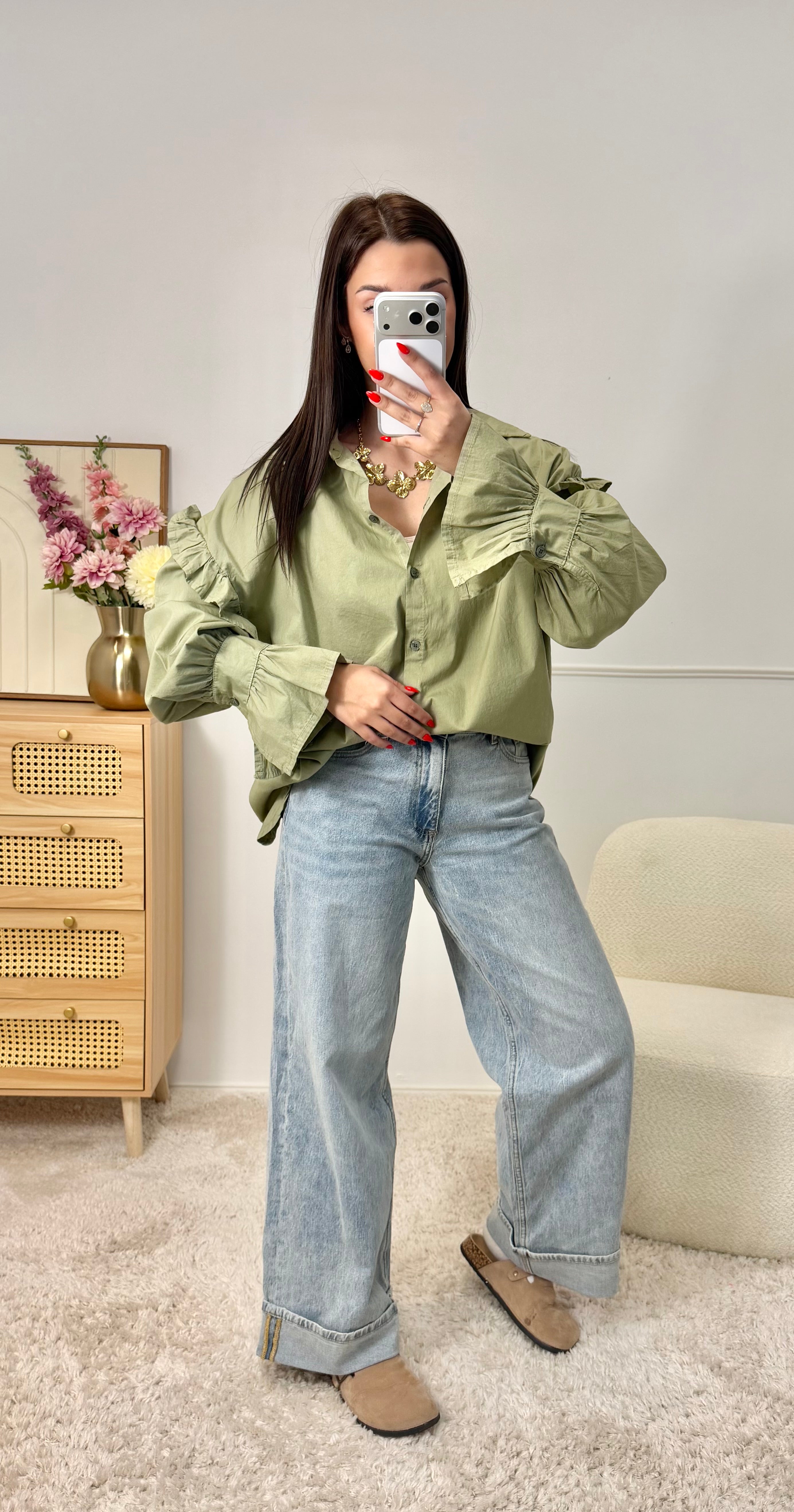 Chemise Froufrou Kaki