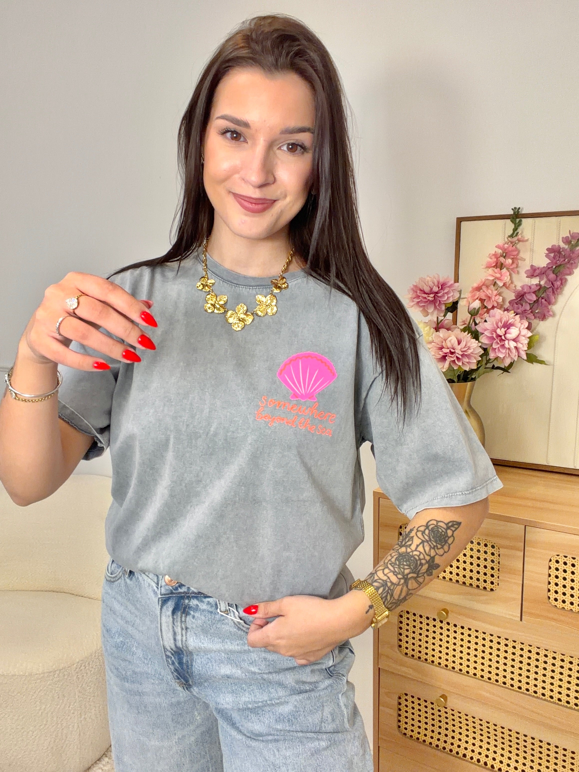 T-Shirt Palmier Gris