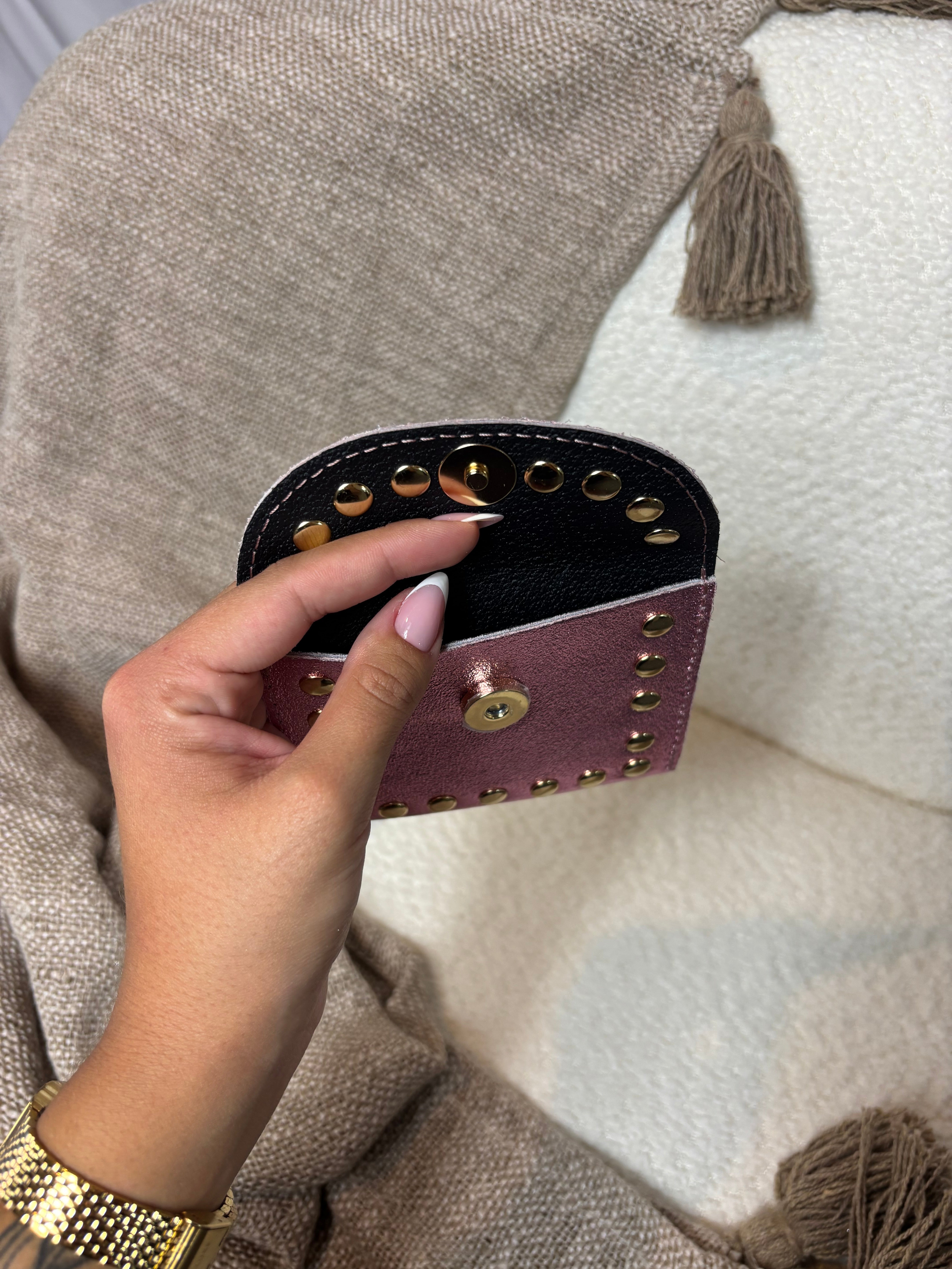 Porte Carte 100% Cuir Rose