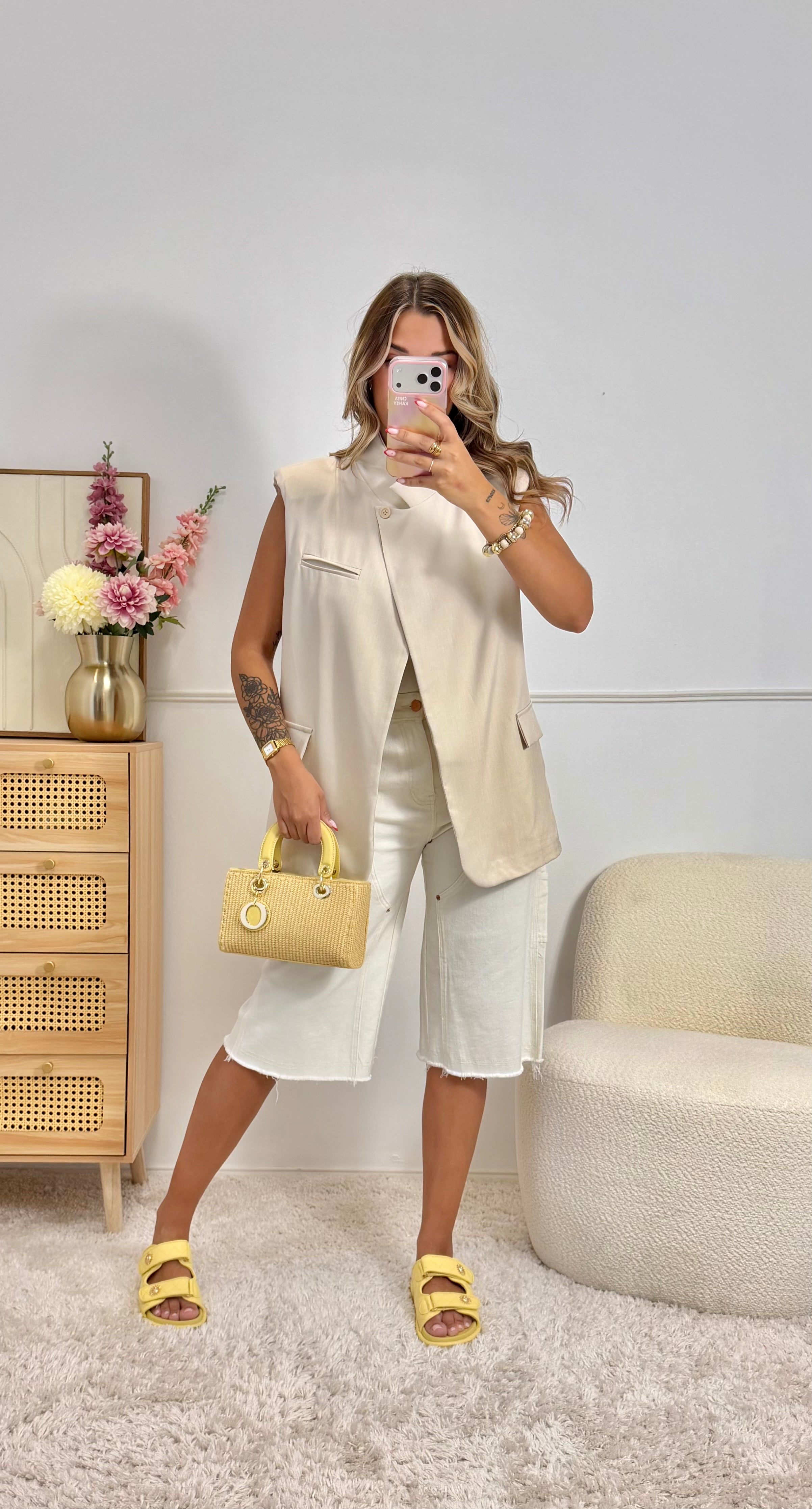 Blazer sans Manches crème