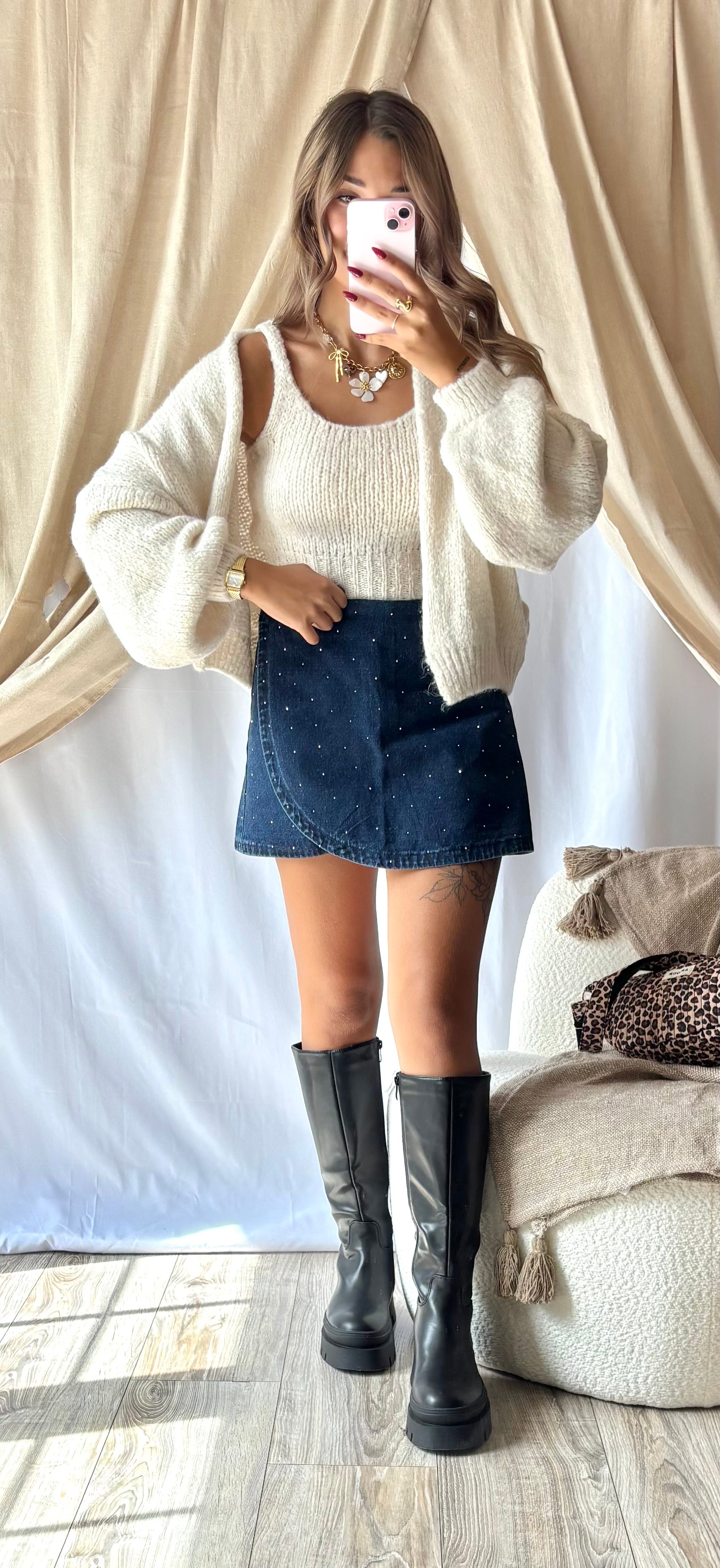 Jupe Short Jeans Strass