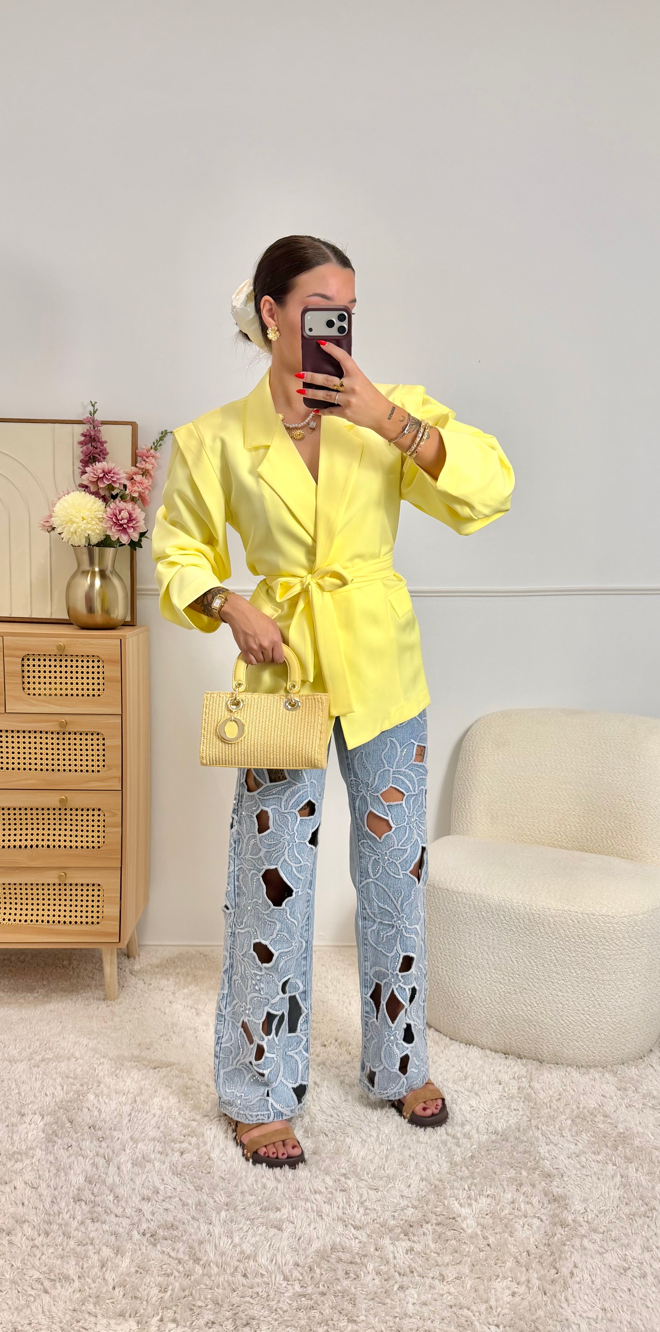 Blazer Ceinture Jaune