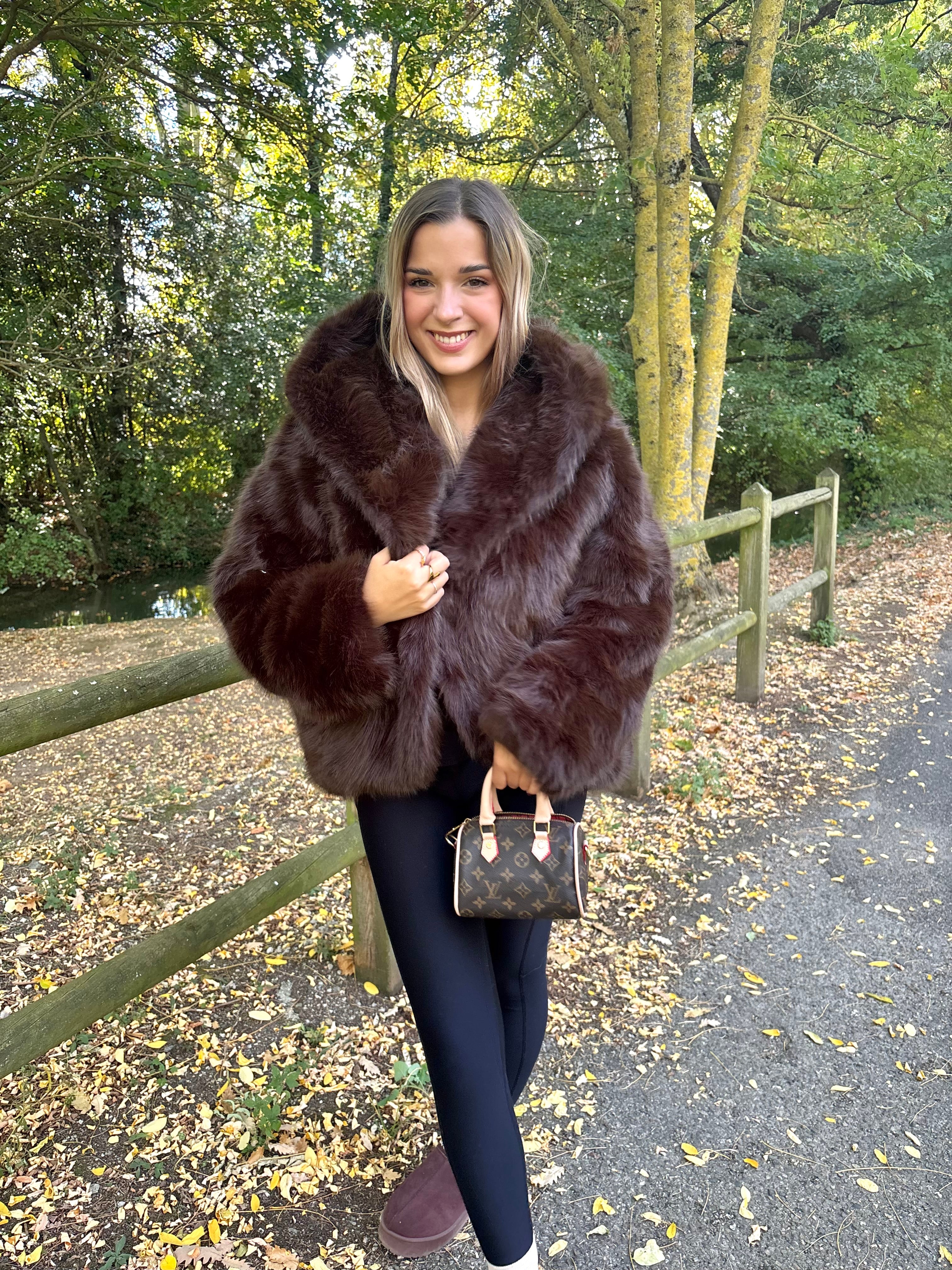 Manteaux Fourrure Chocolat