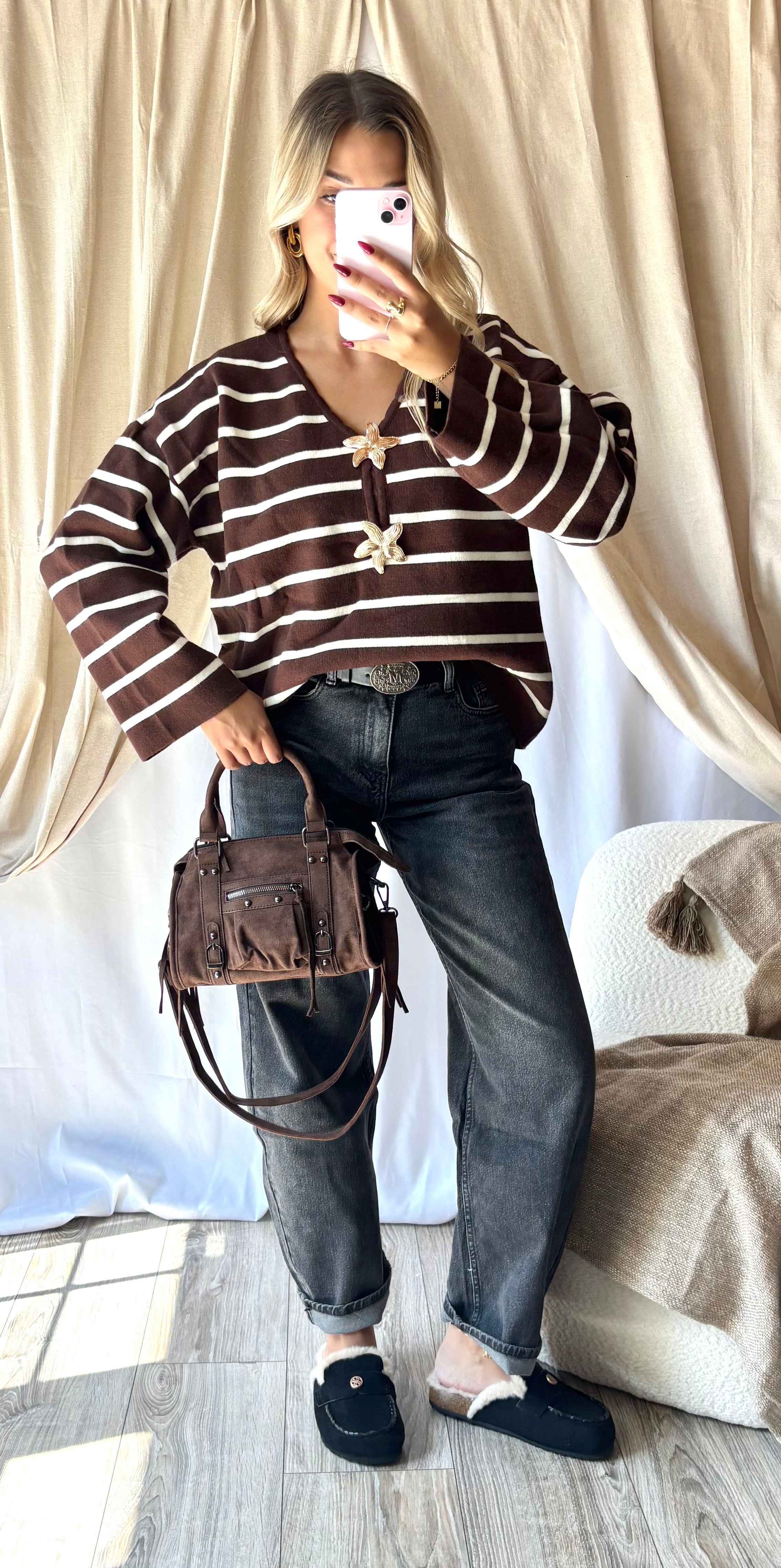 Jeans Loose Gris (avec ceinture)