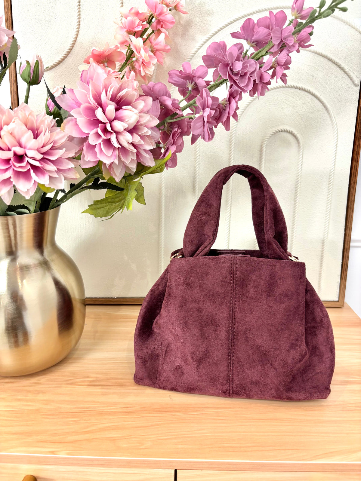 Sac effet Daim bordeaux
