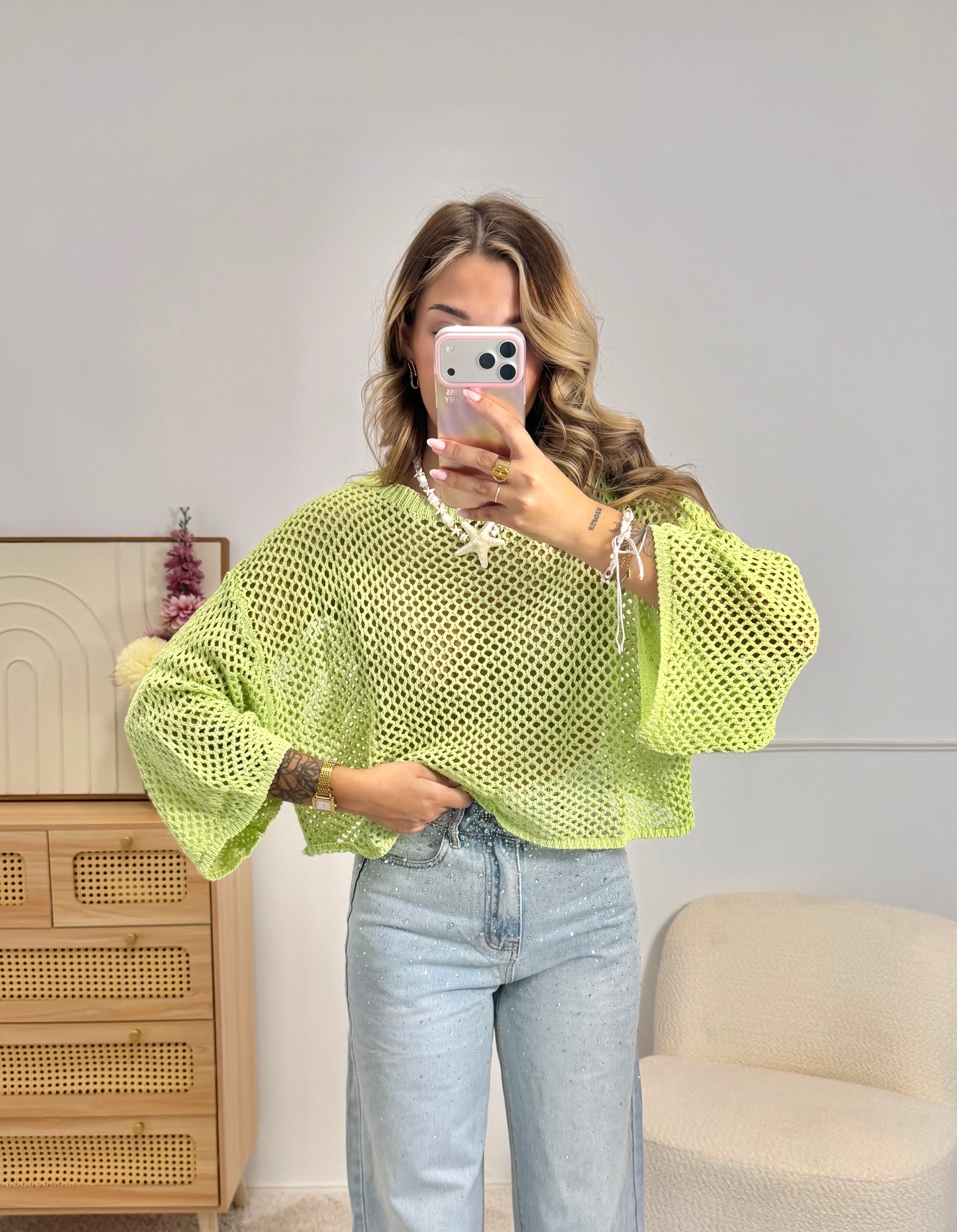 Top Crochet Vert
