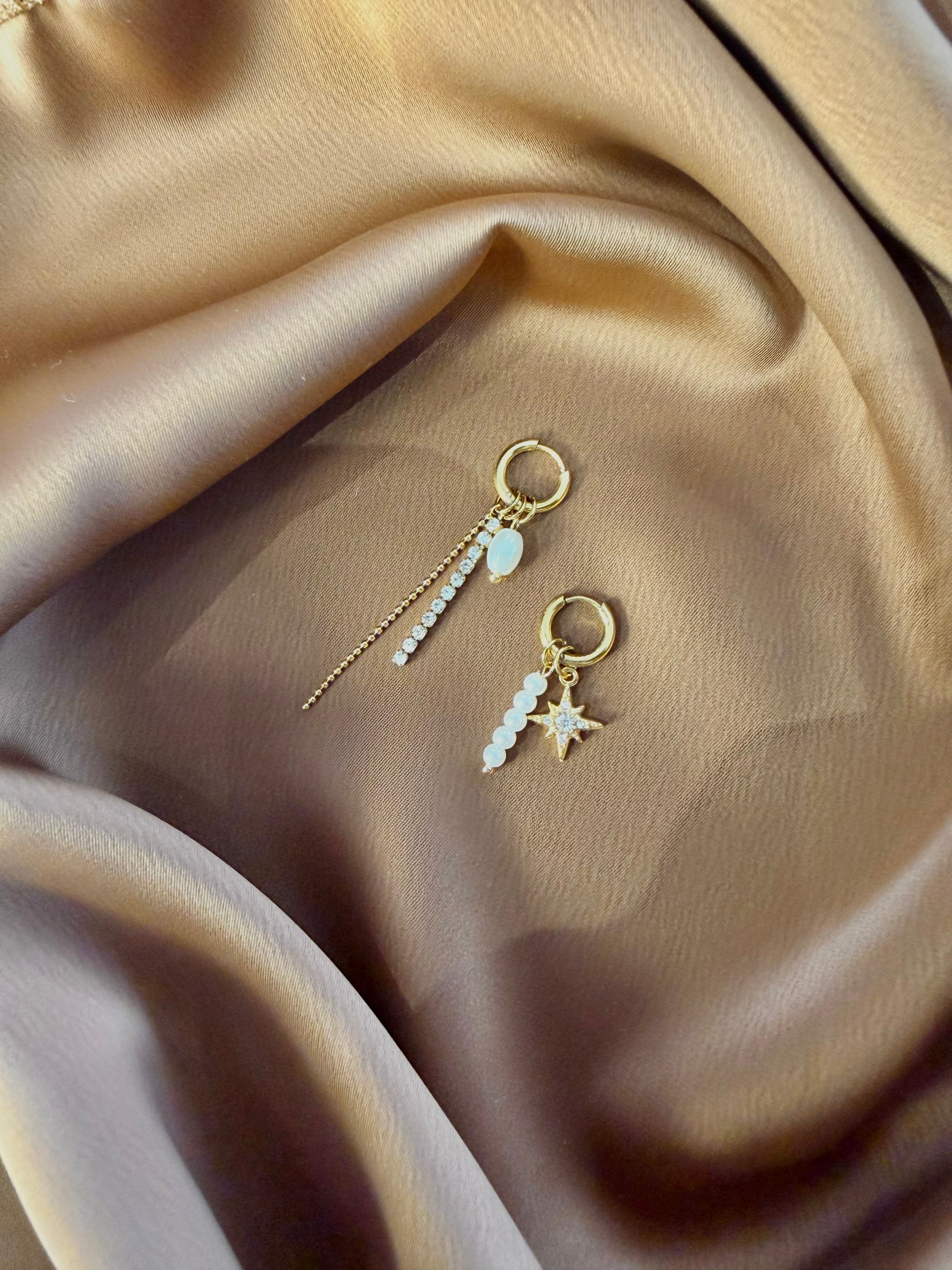 Boucles d’oreilles asymétrique Perles