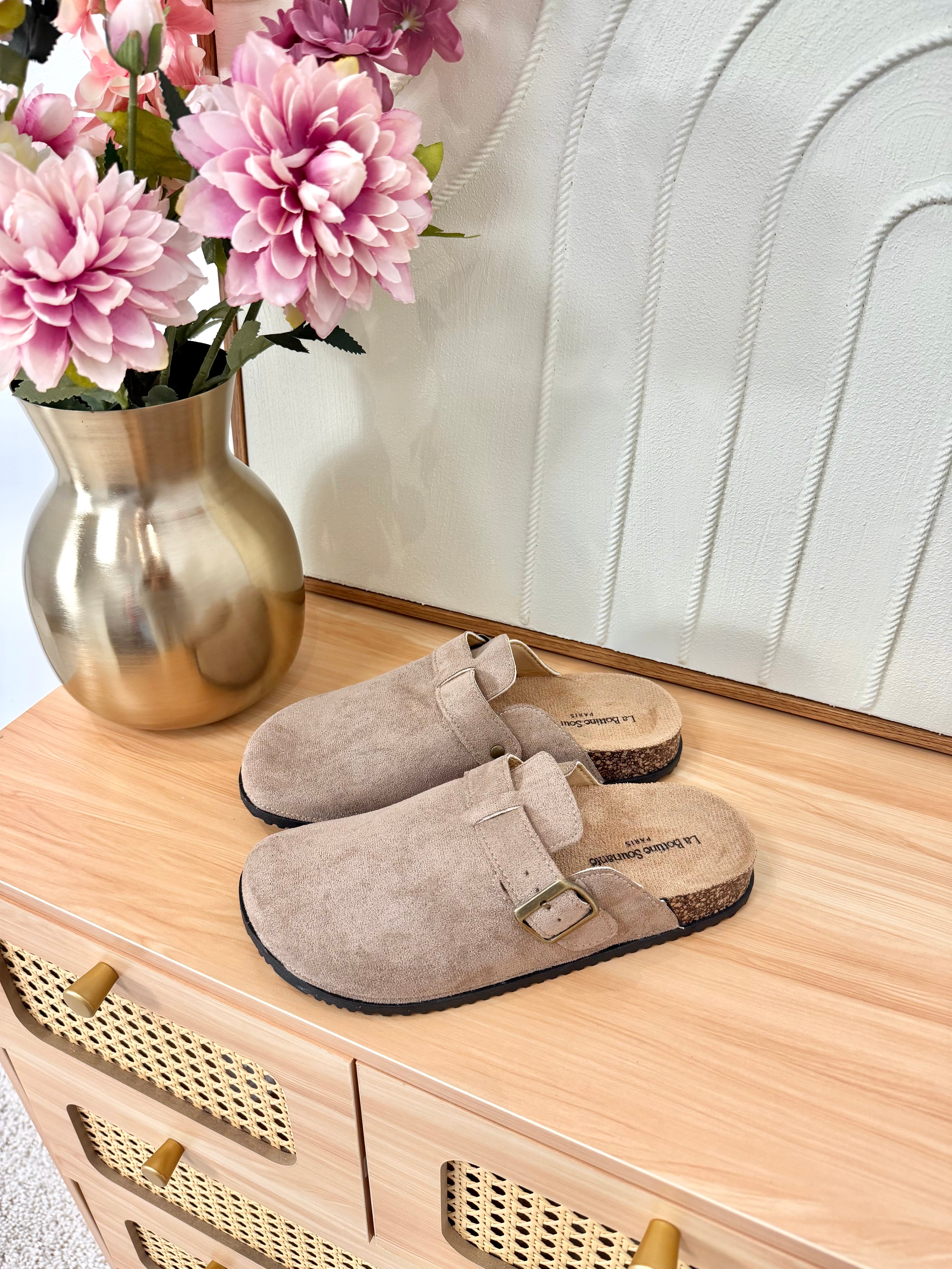 Mules Suède Taupe