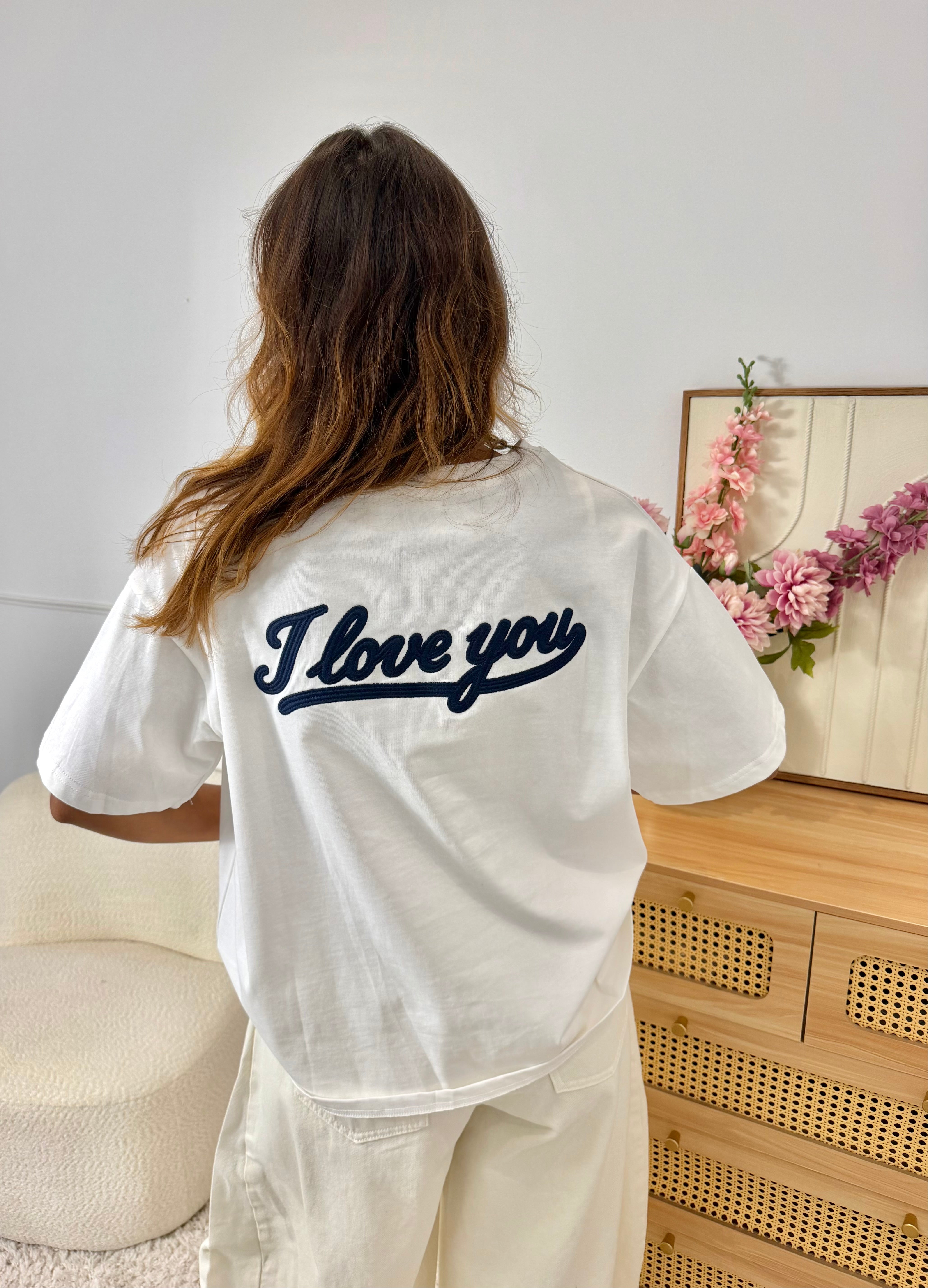 T-shirt I LOVE YOU blanc