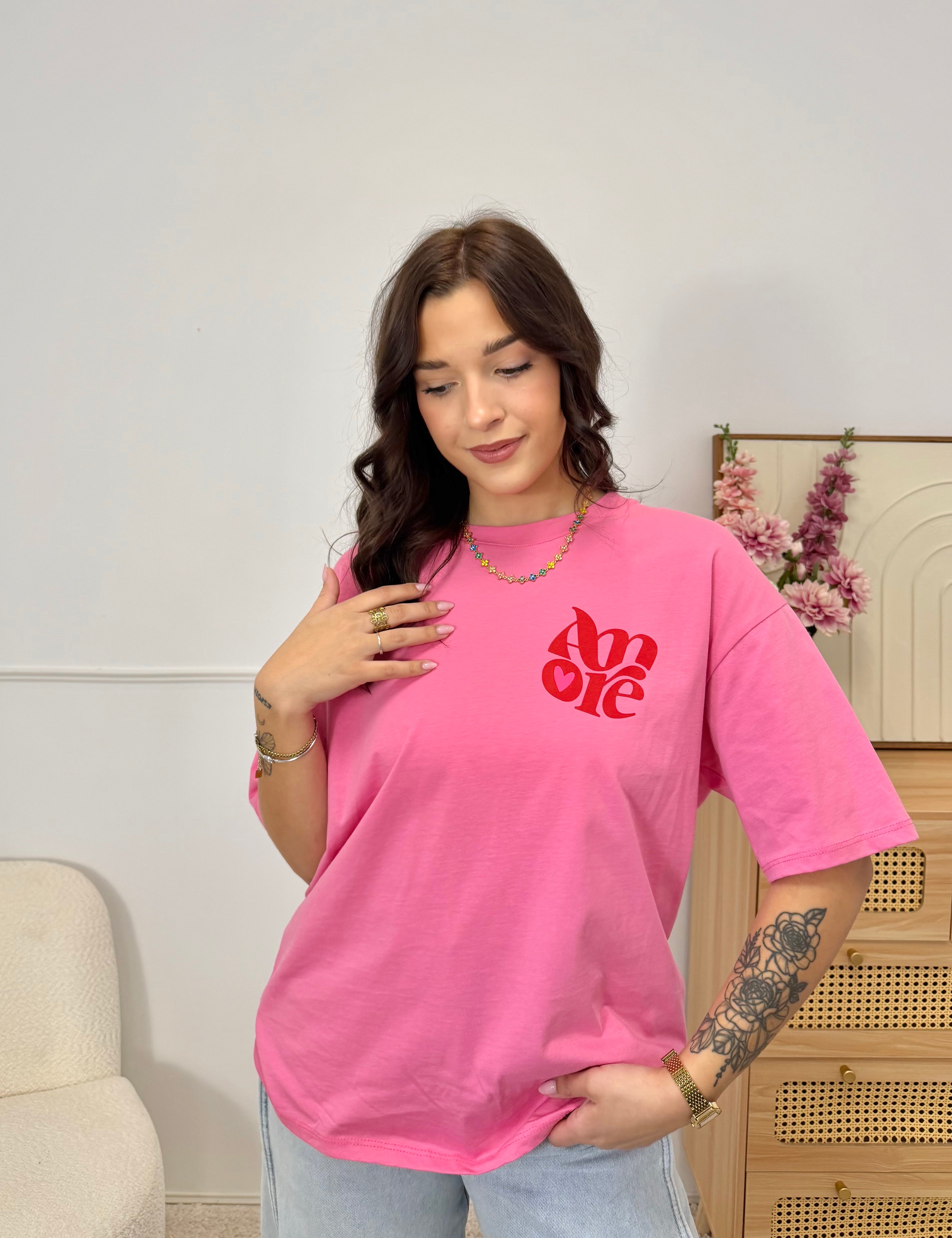 T-Shirt "AMORE" Fuchsia