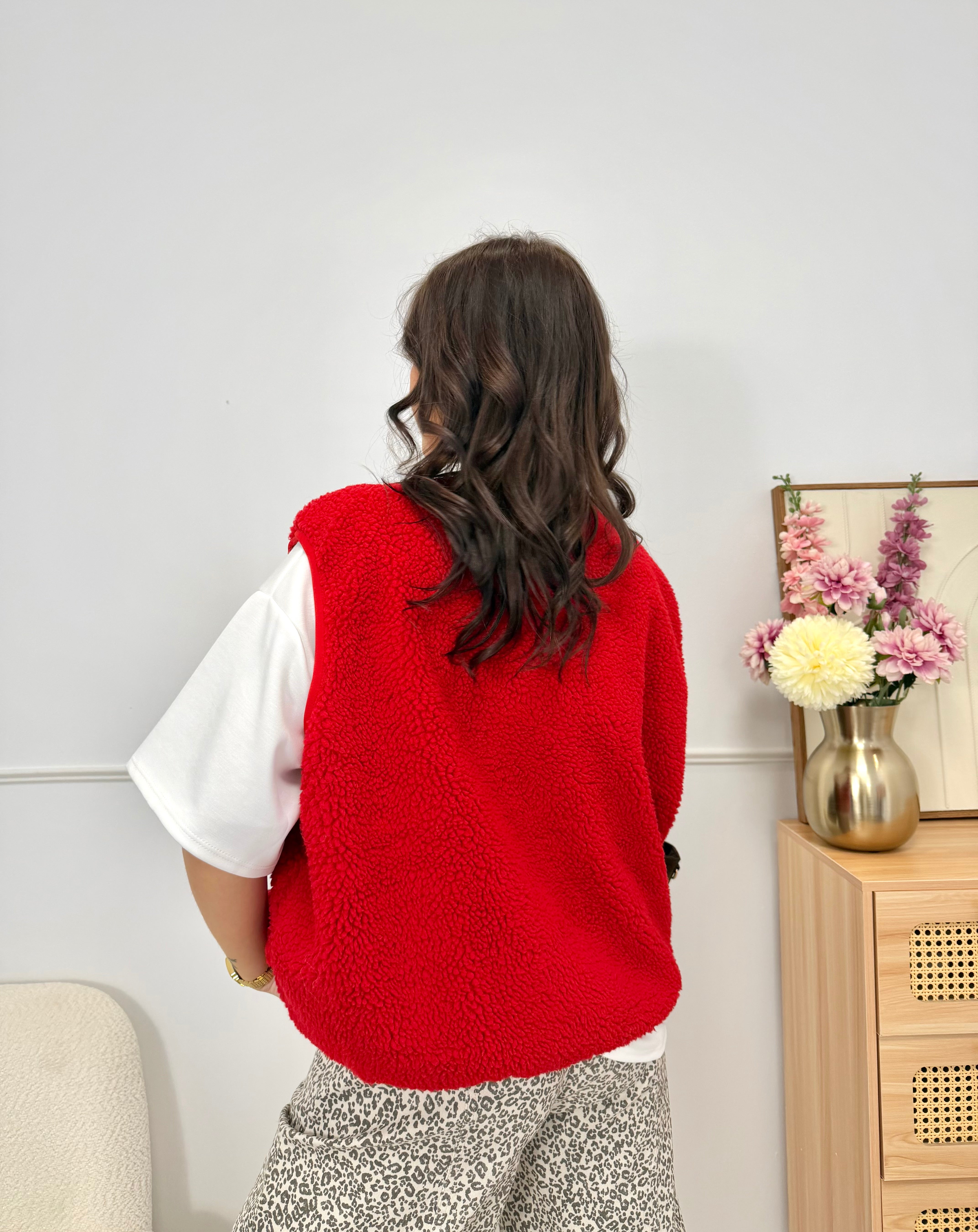 Gilet Teddy Rouge