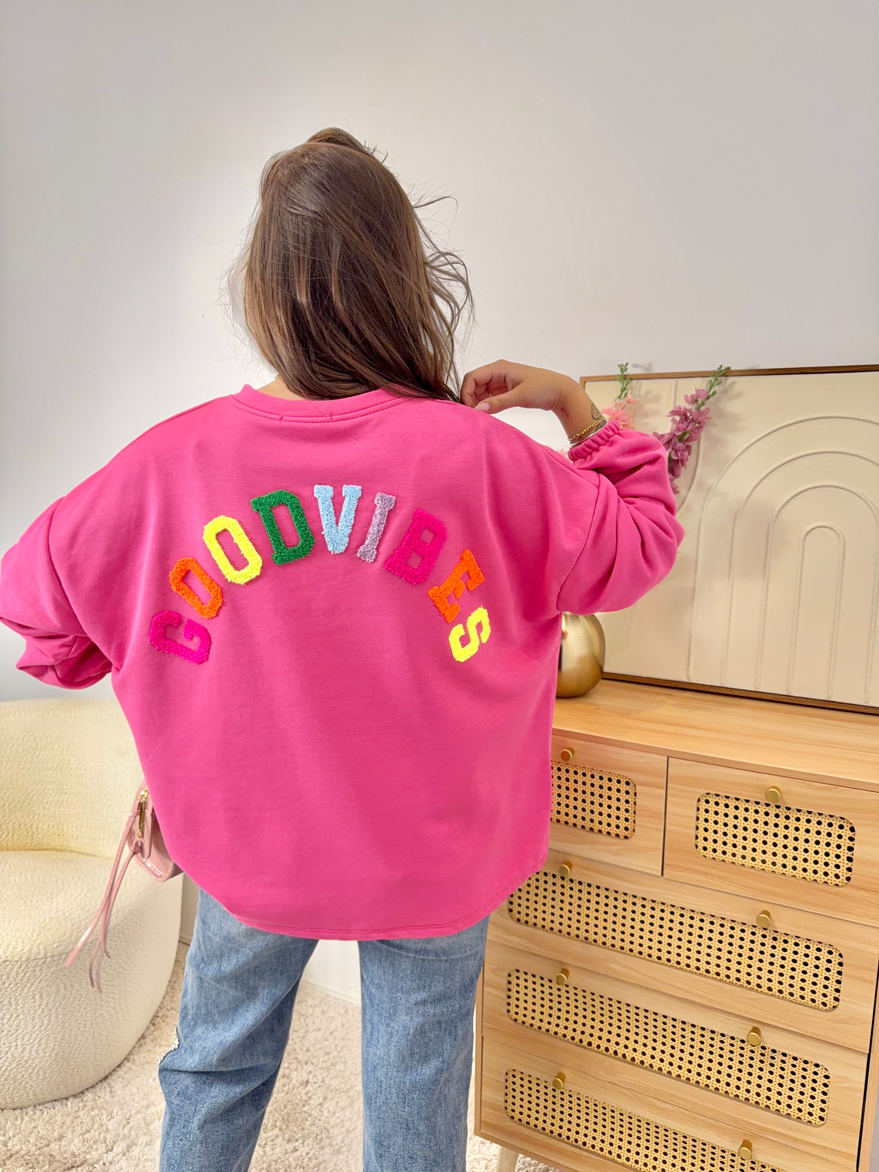 Sweat GOOD VIBES Fuchsia