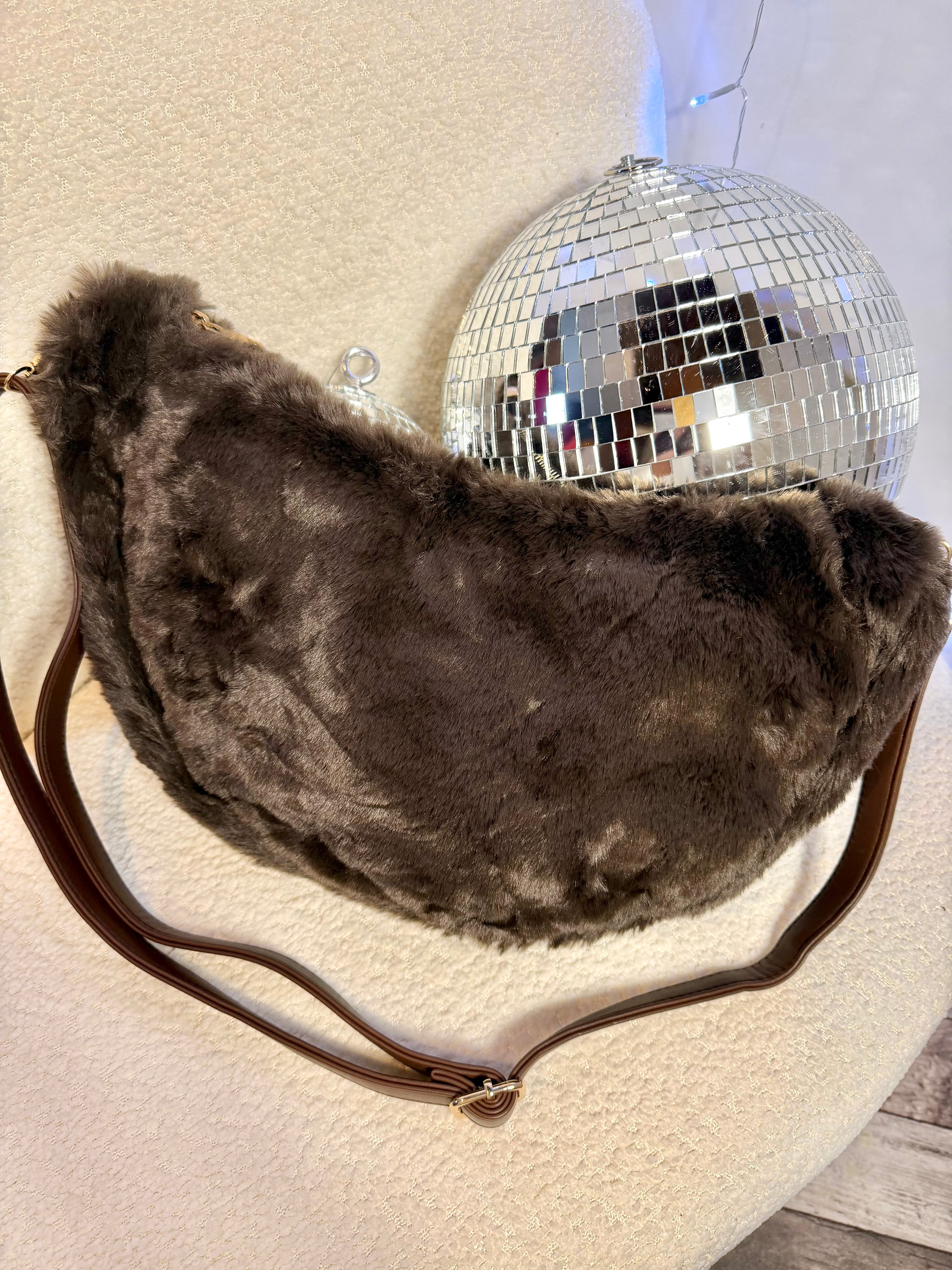 Sac Banane Fourrure Chocolat