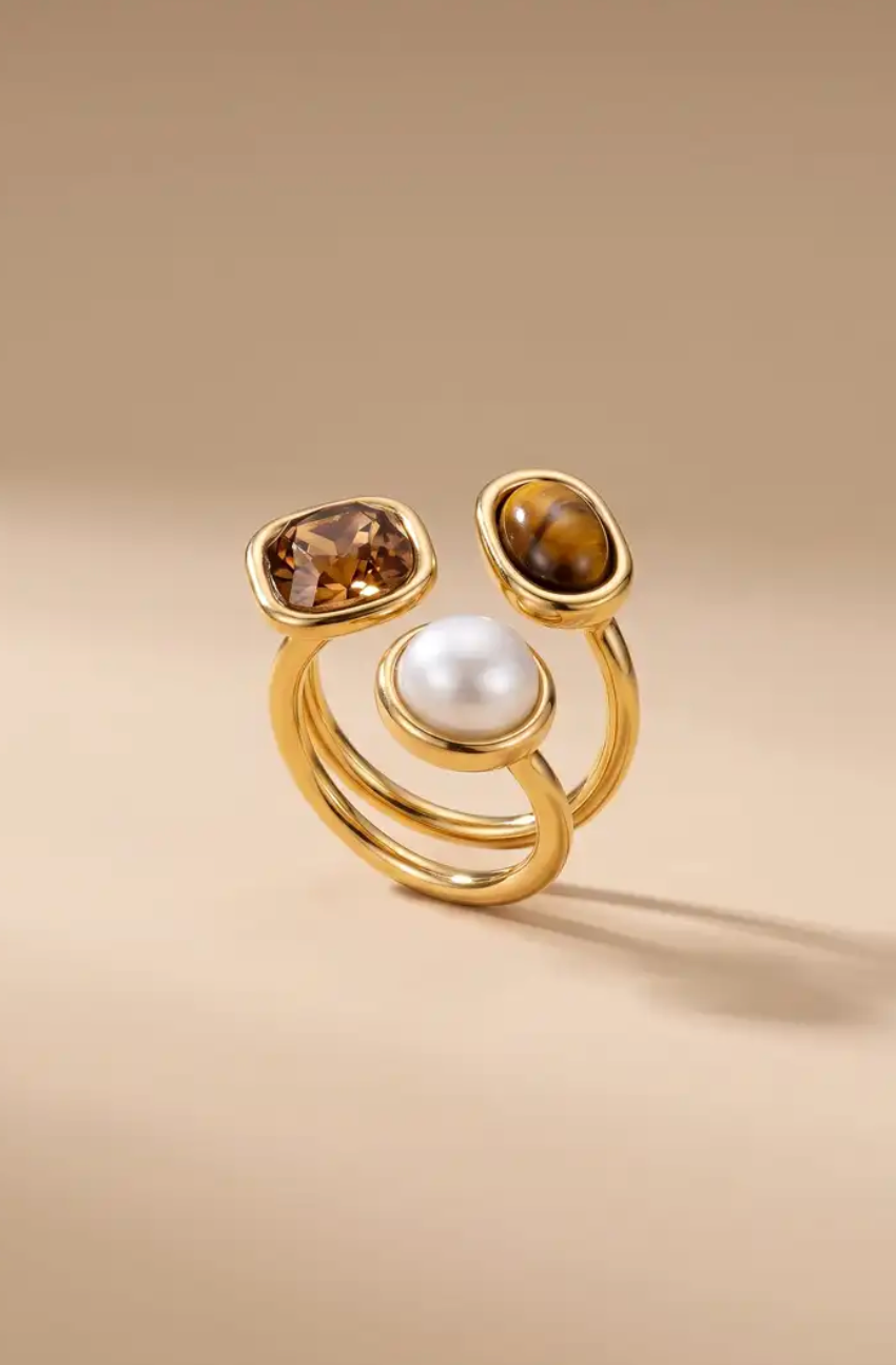 Bague cristaux choco