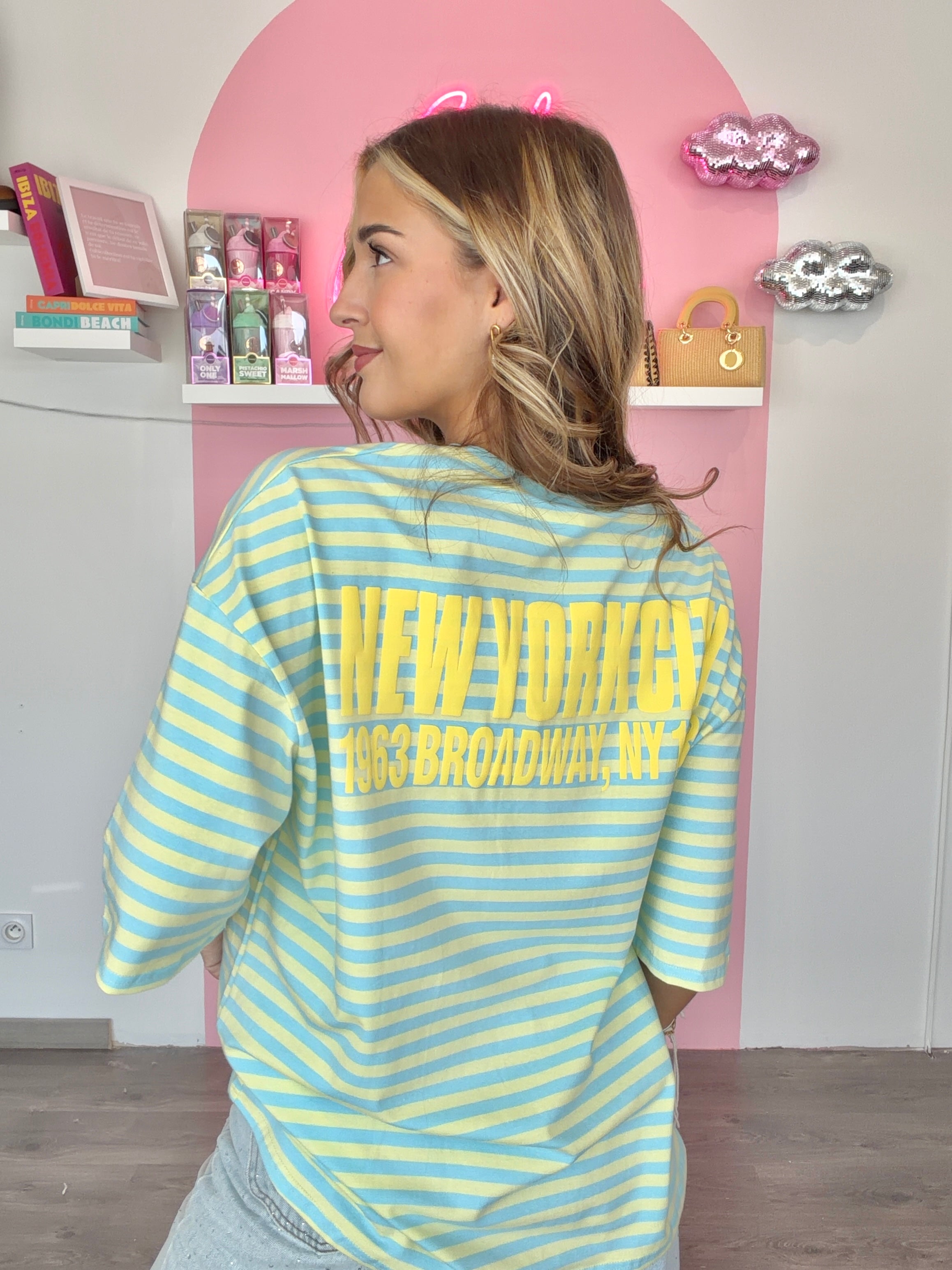 T-Shirt Rayé Jaune