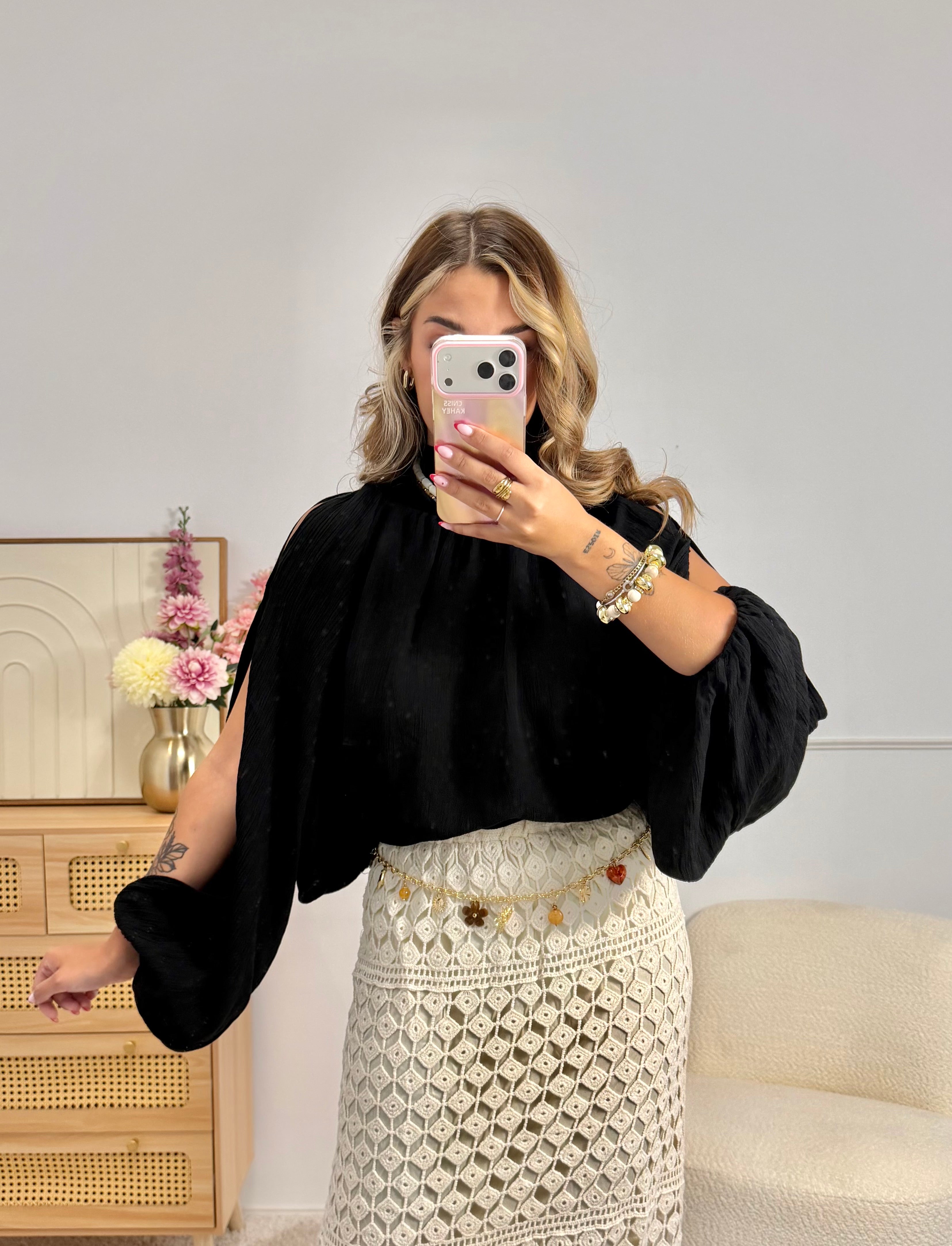 Blouse Ouverte Noir