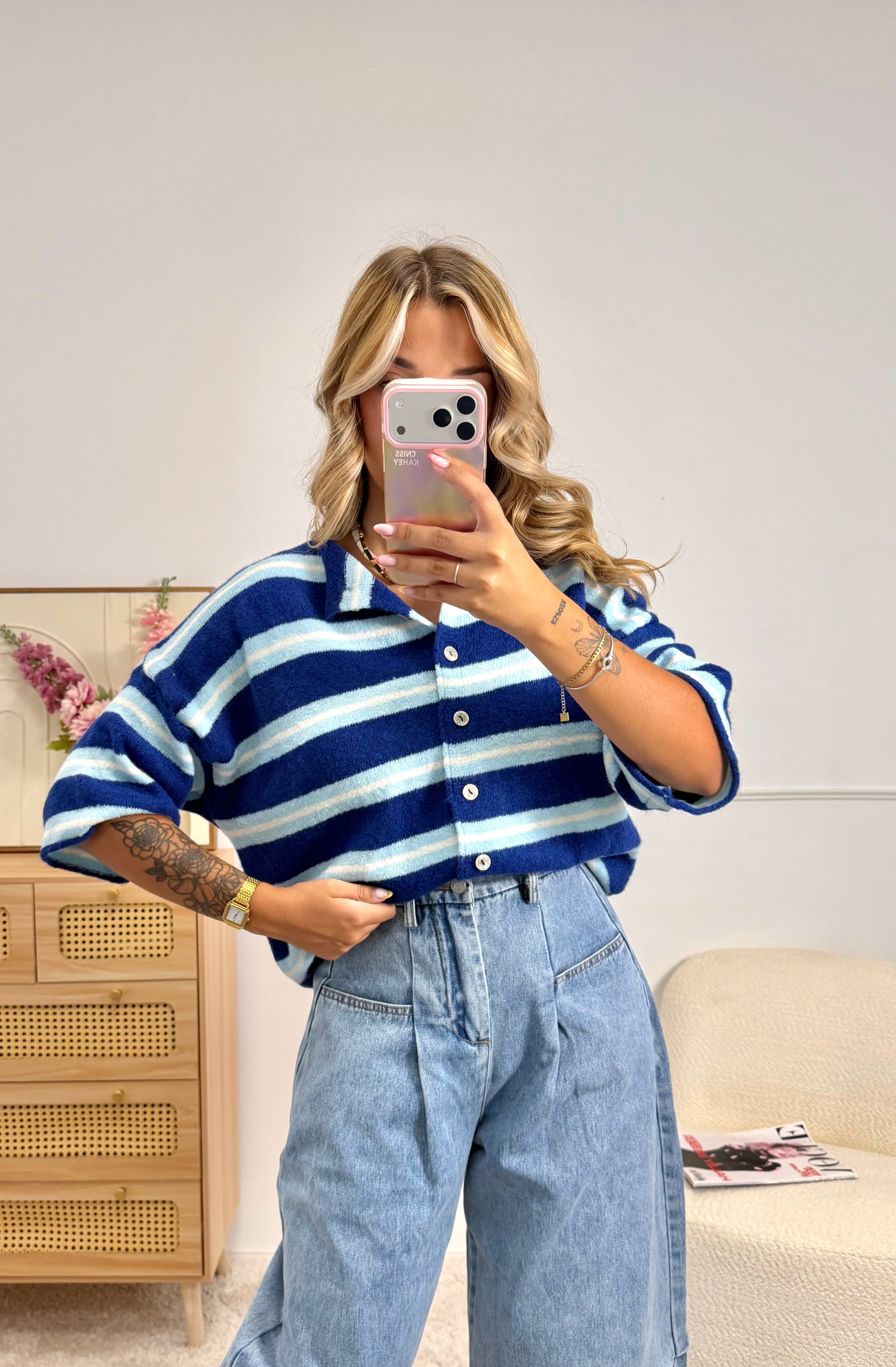 Gilet Rayé bleu