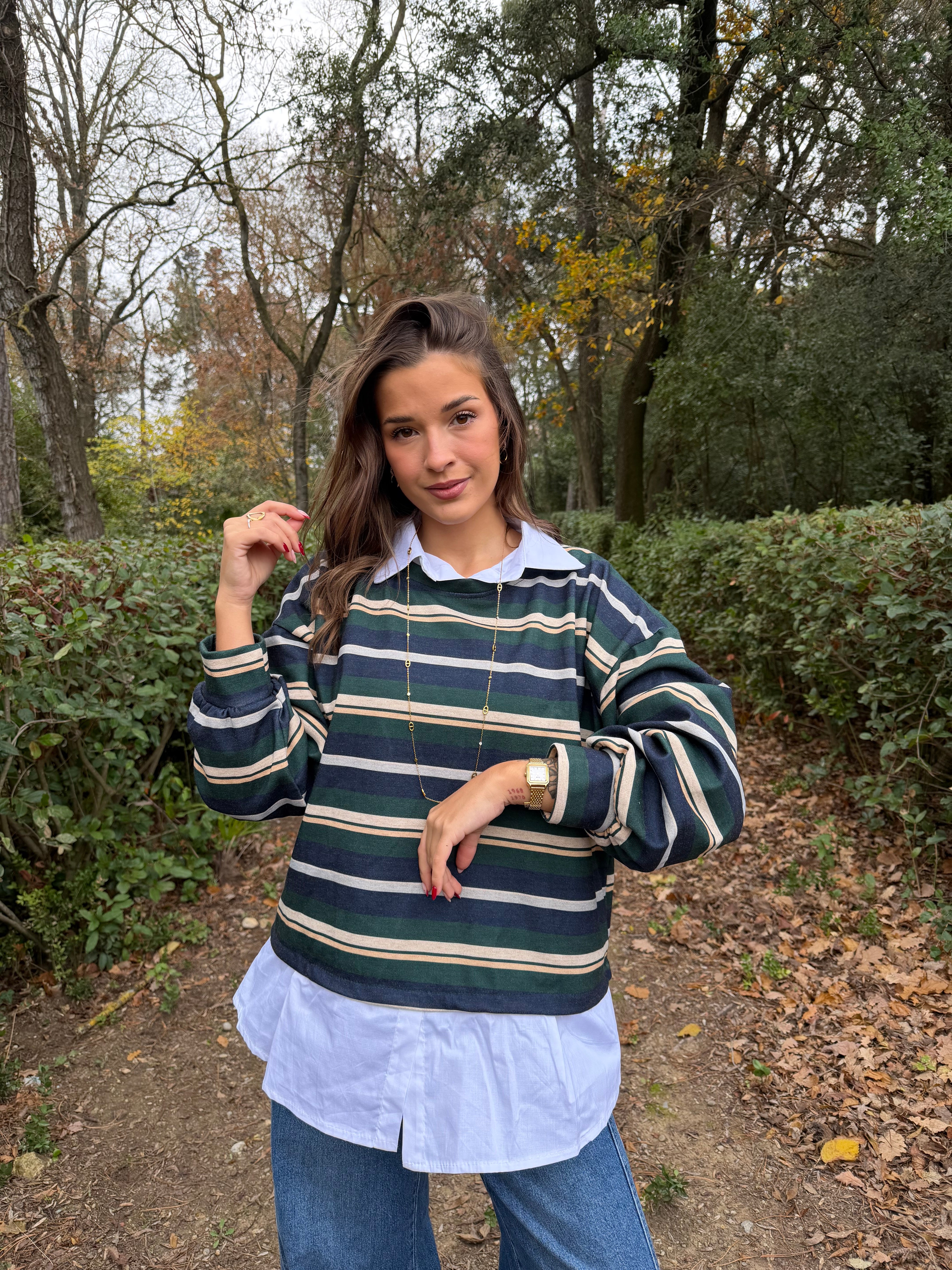 Sweat & Chemise Vert Sapin