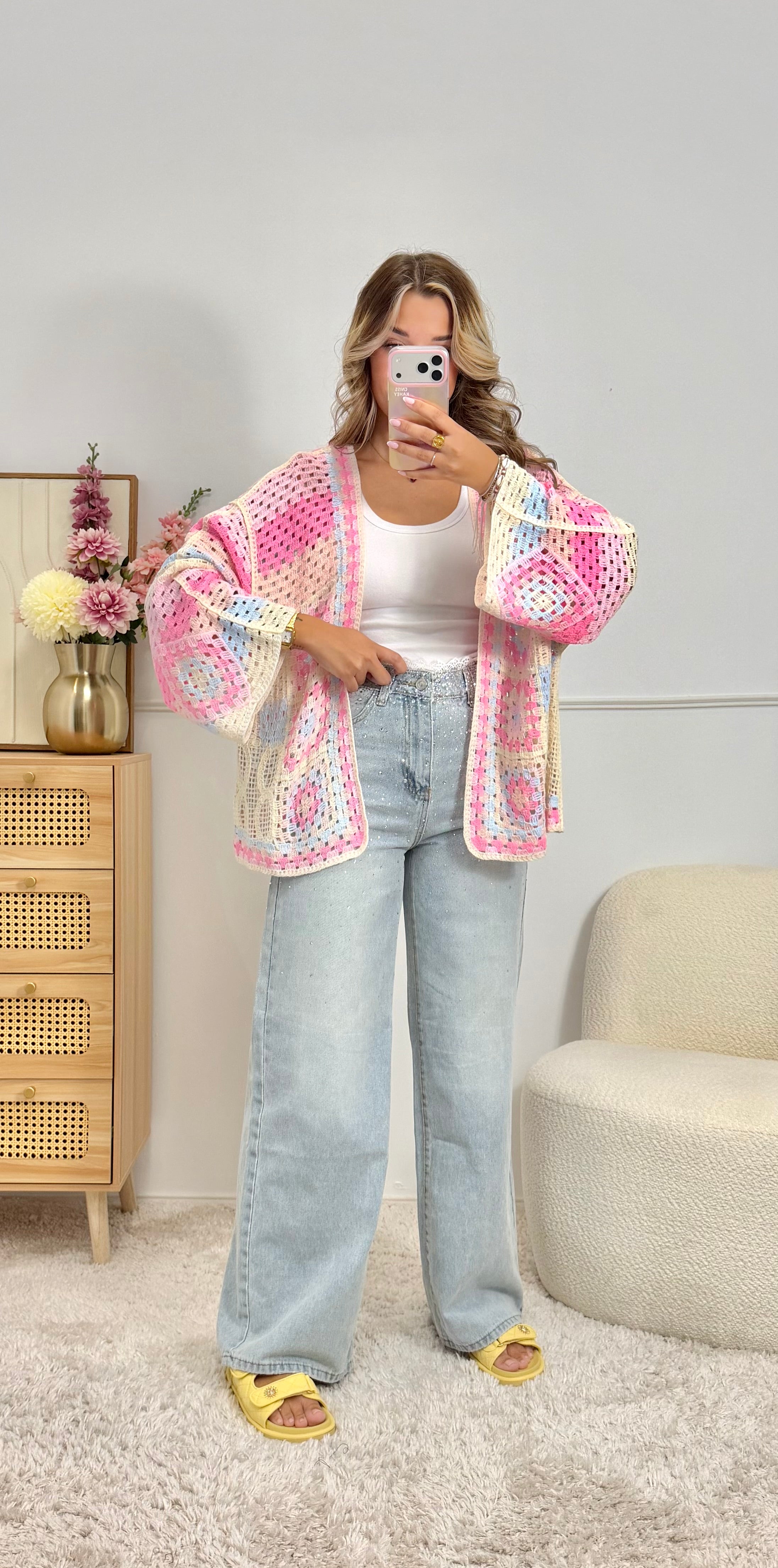 Gilet Crochet Pastel